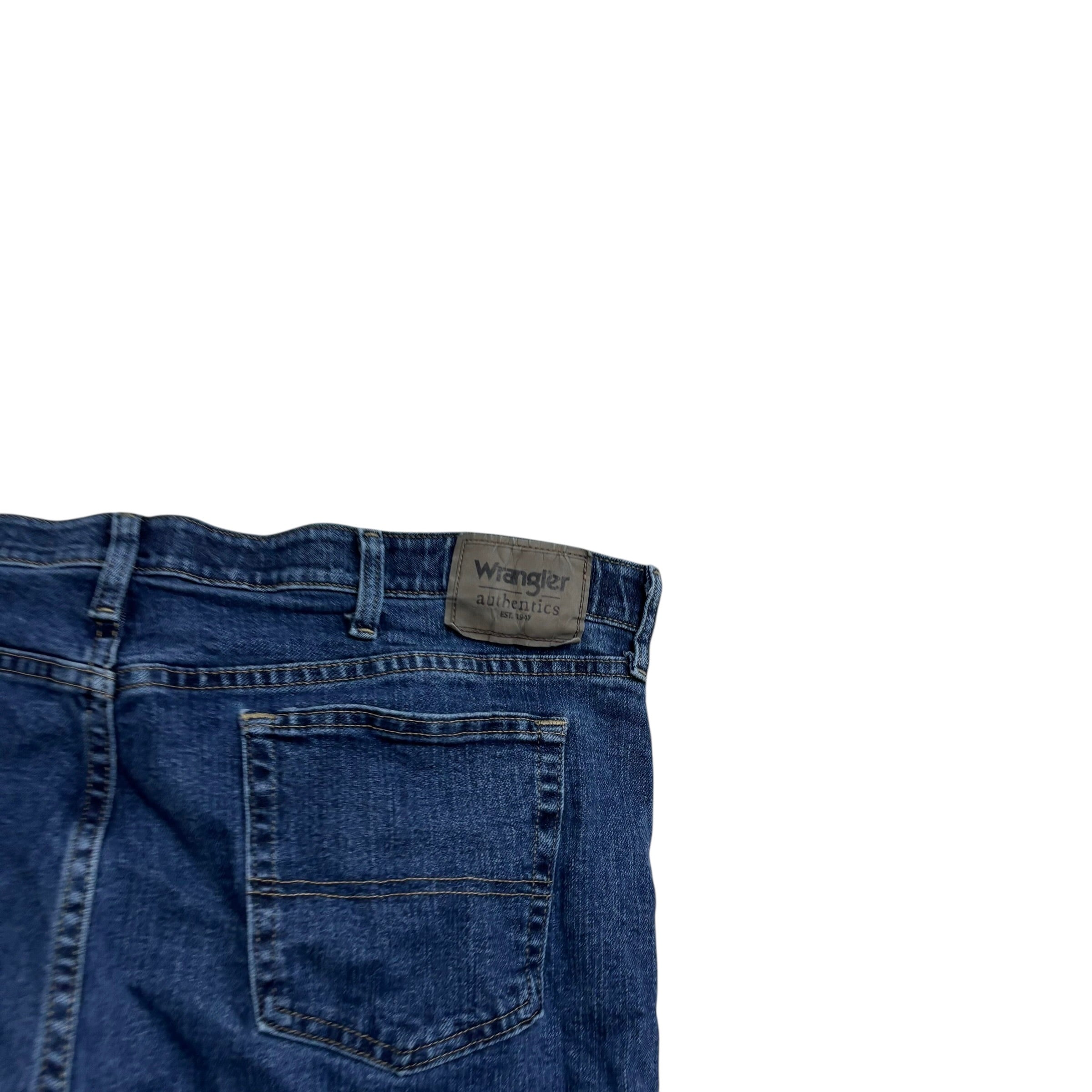 Wrangler Jeans W40 L28 Mens Dark Blue Regular Straight Fit Stretch Denim (E)