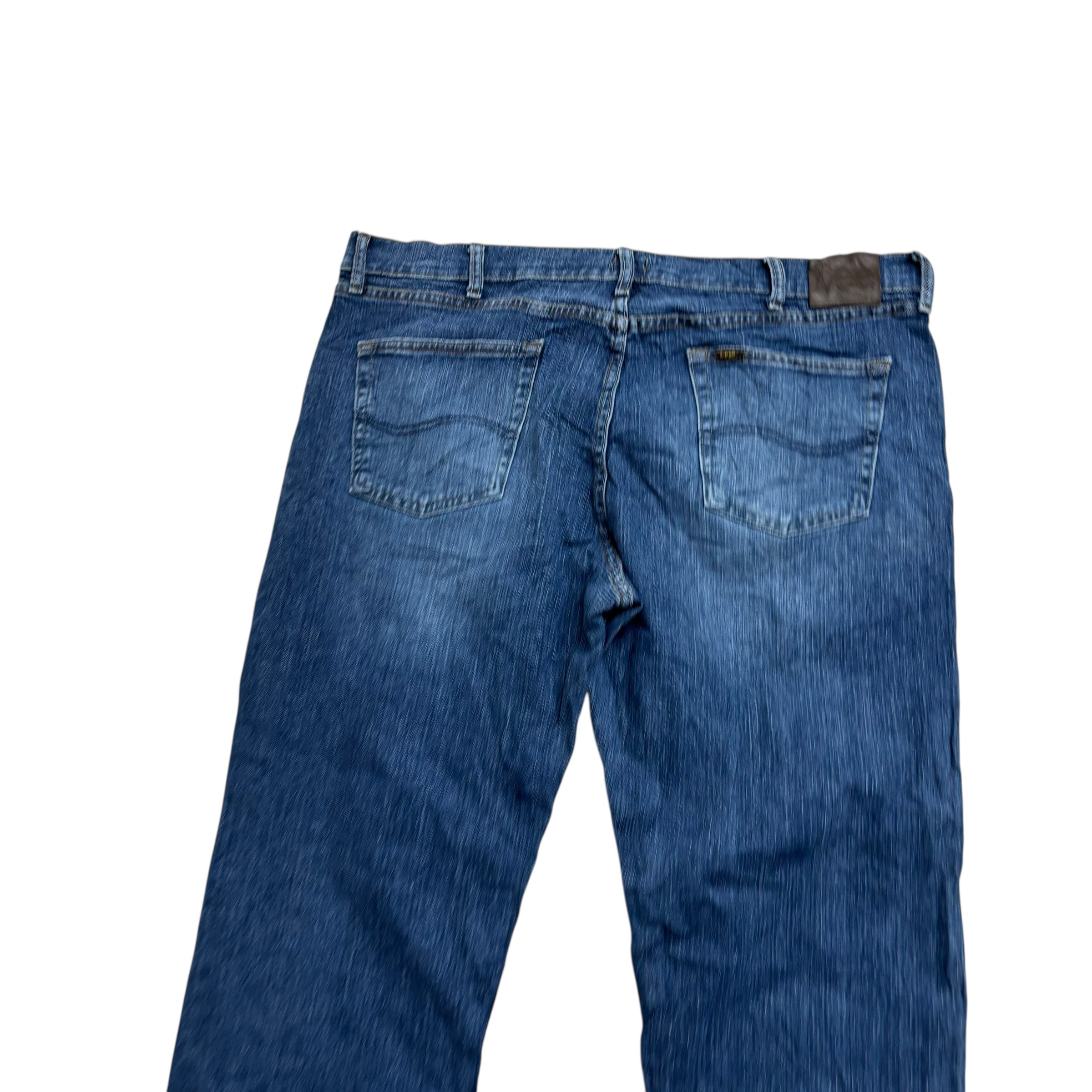 Lee Jeans W40 L30 Mens Mid Blue Regular Straight Fit Stretch Denim (E)
