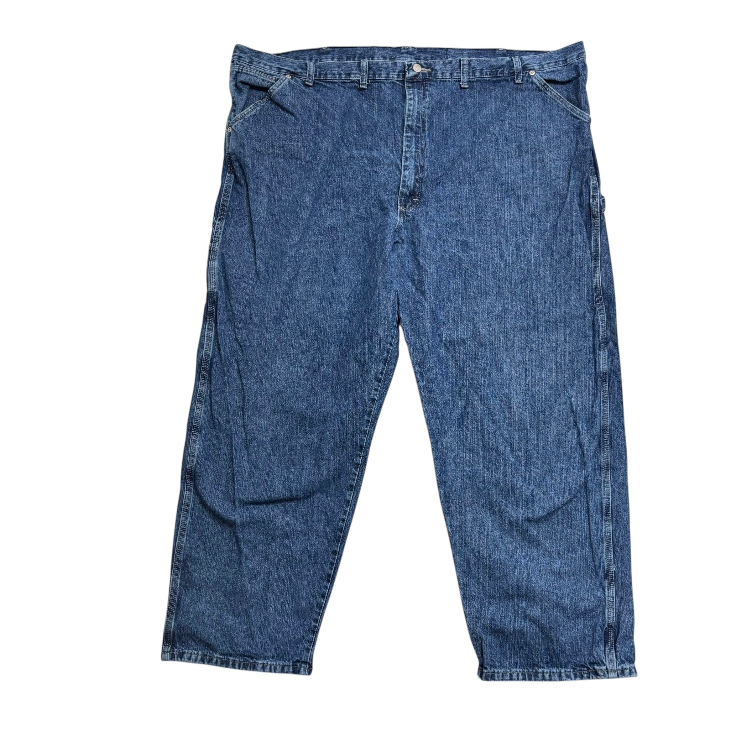 Wrangler Carpenter Jeans W50 L29 Mens Mid Blue Relaxed Straight Fit Denim