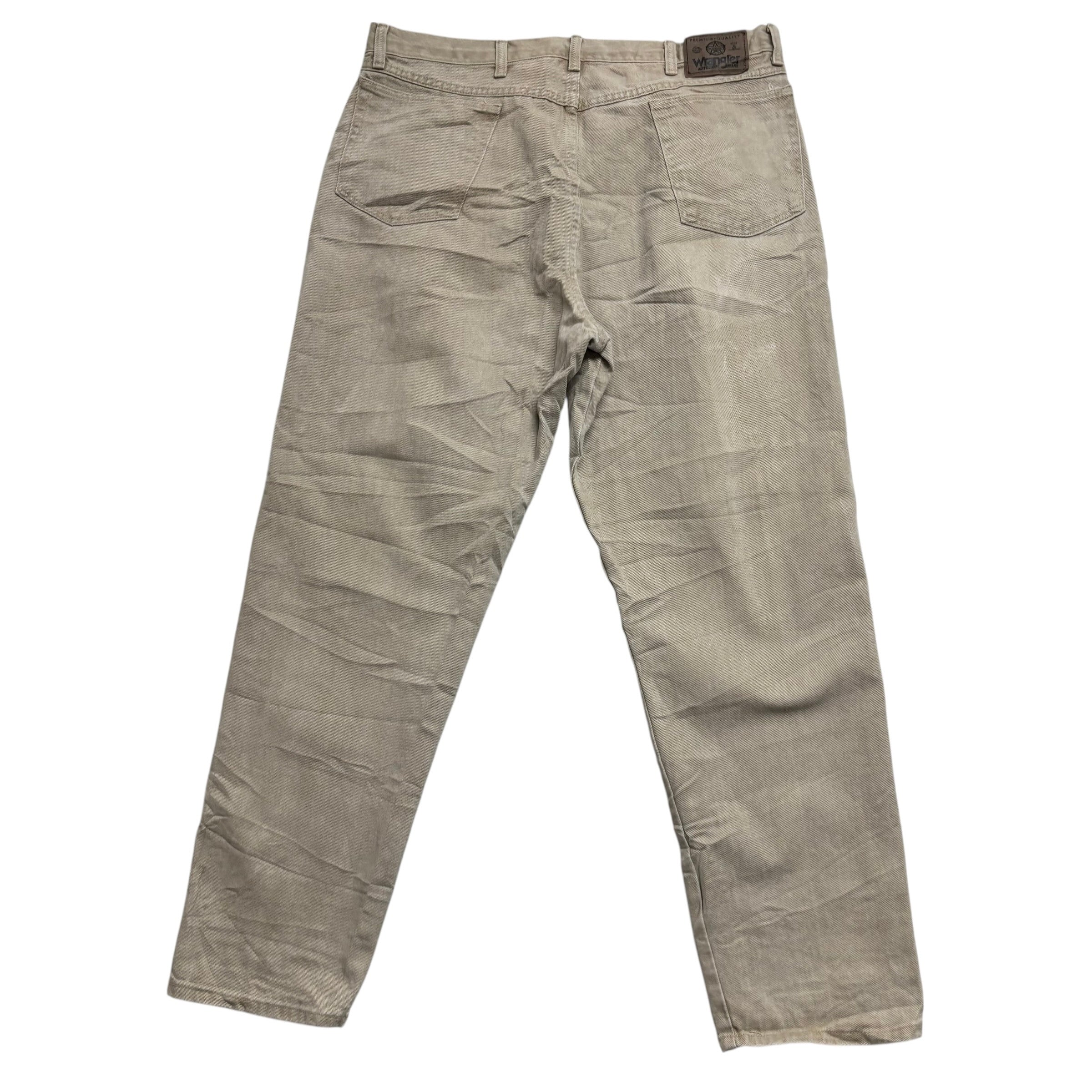 Wrangler Jeans W38 L32 Mens Beige Relaxed Tapered USA Made Vintage (E)