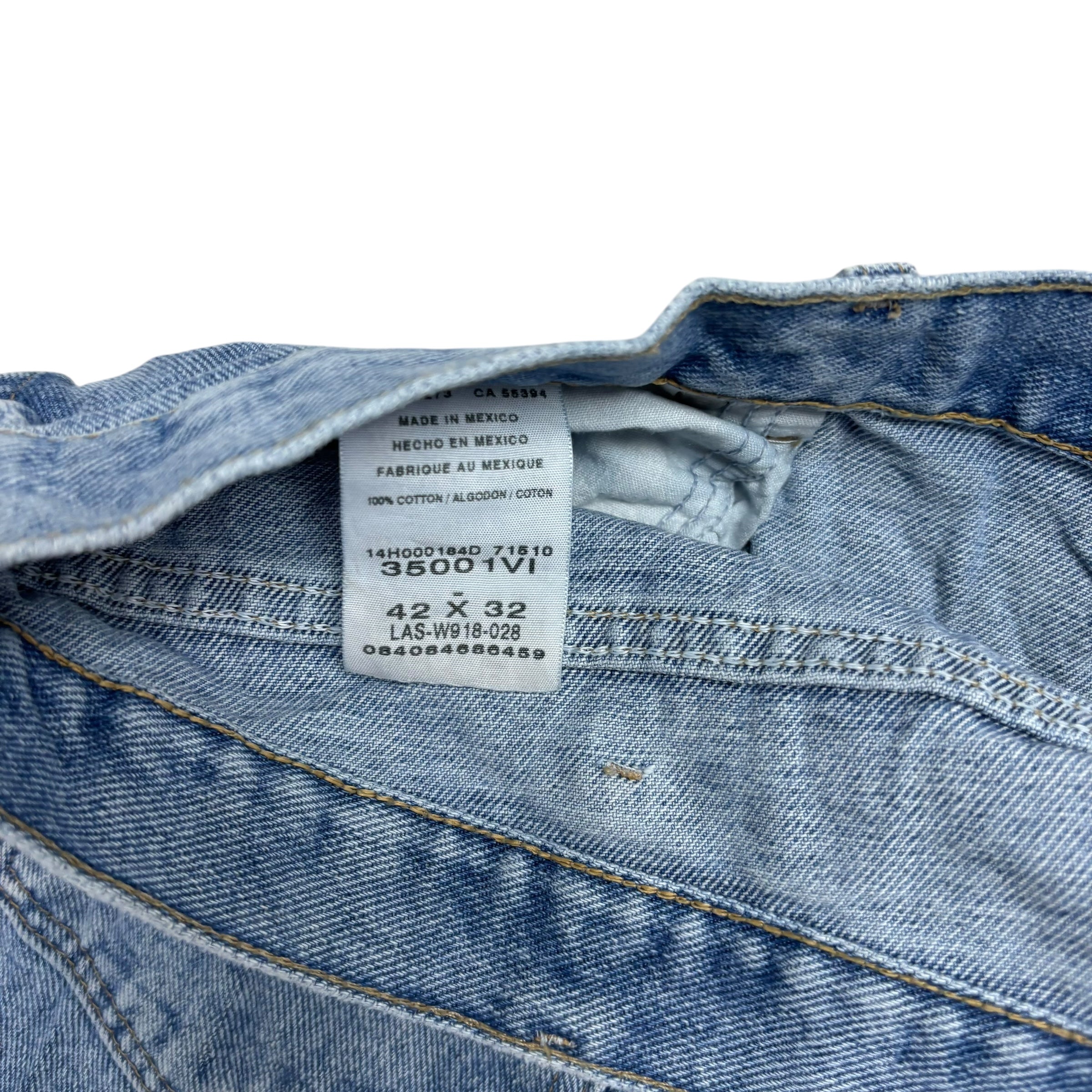 Wrangler Jeans W42 L32 Mens Light Blue Relaxed Tapered Fit Vintage Denim (E)