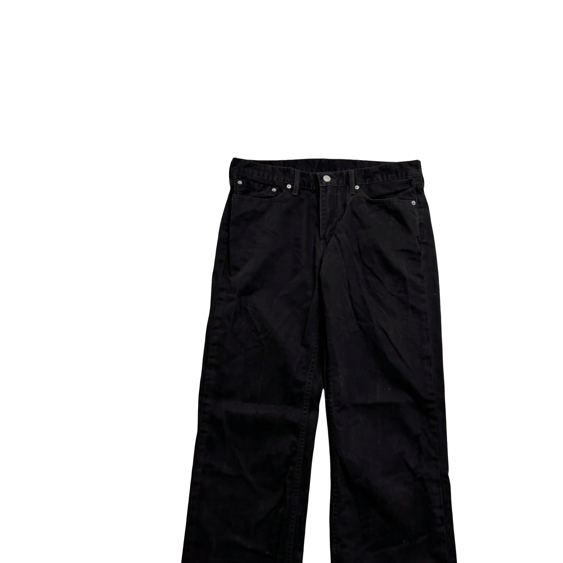 Levis 514 Trousers W33 L32 Mens Black Regular Straight Fit Cotton Pants (E)