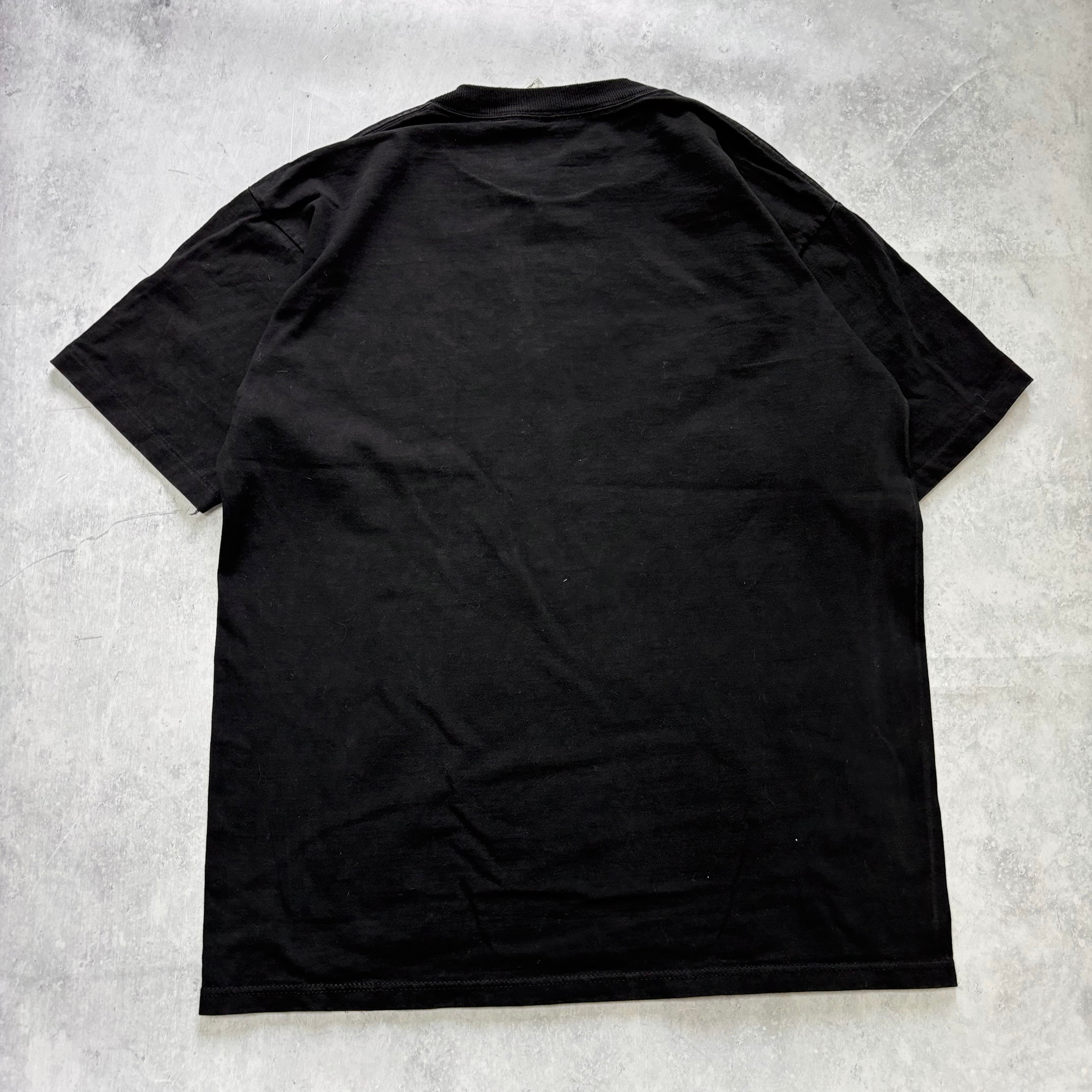 Vintage T Shirt Mens Large Black Single Stitch Graphic Print 90s USA Horses (E)