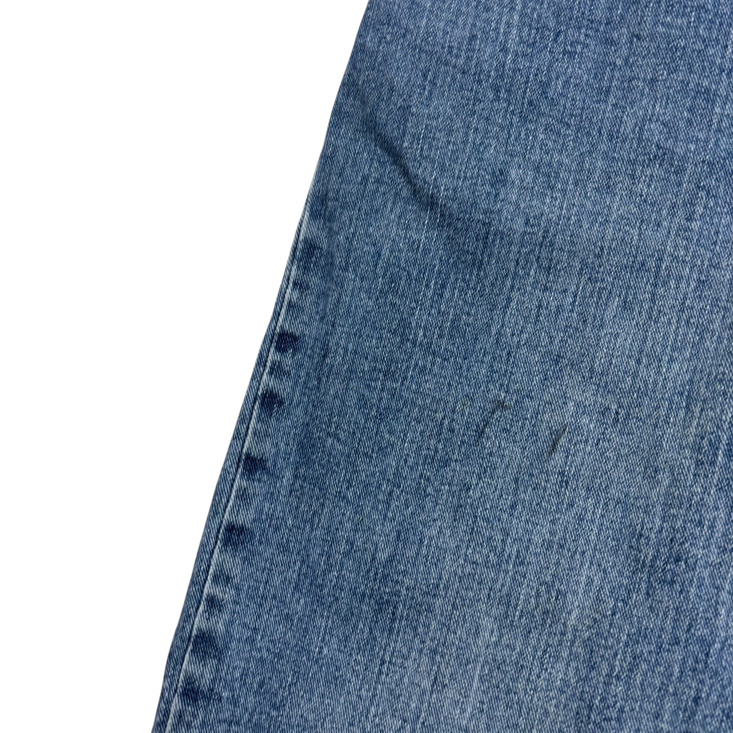 Wrangler Jeans W44 L30 Mens Mid Blue Relaxed Straight Fit Stretch Denim
