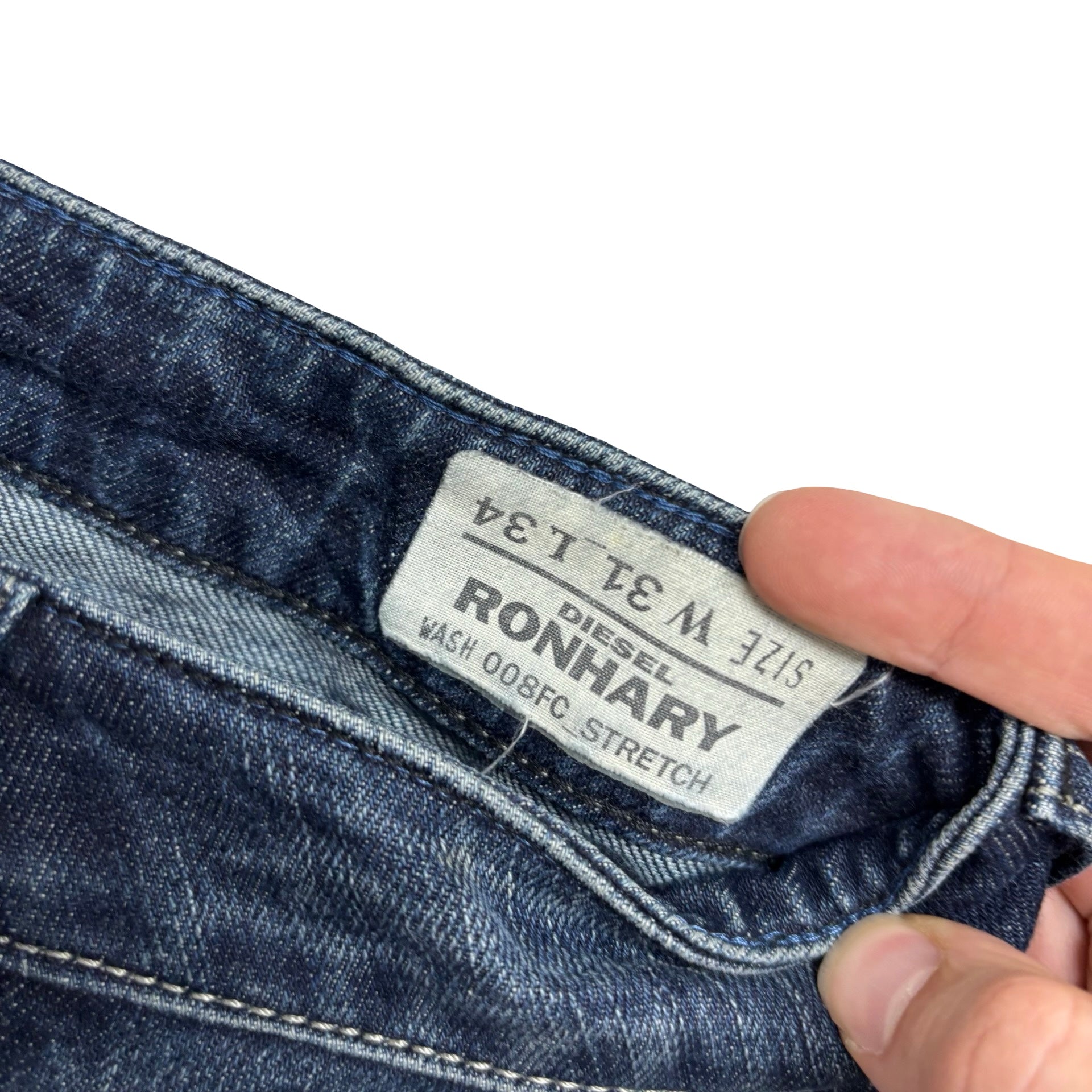 Diesel Ronhary Jeans W31 L34 Womens Dark Blue Slim Bootcut Fit Stretch Denim (F)