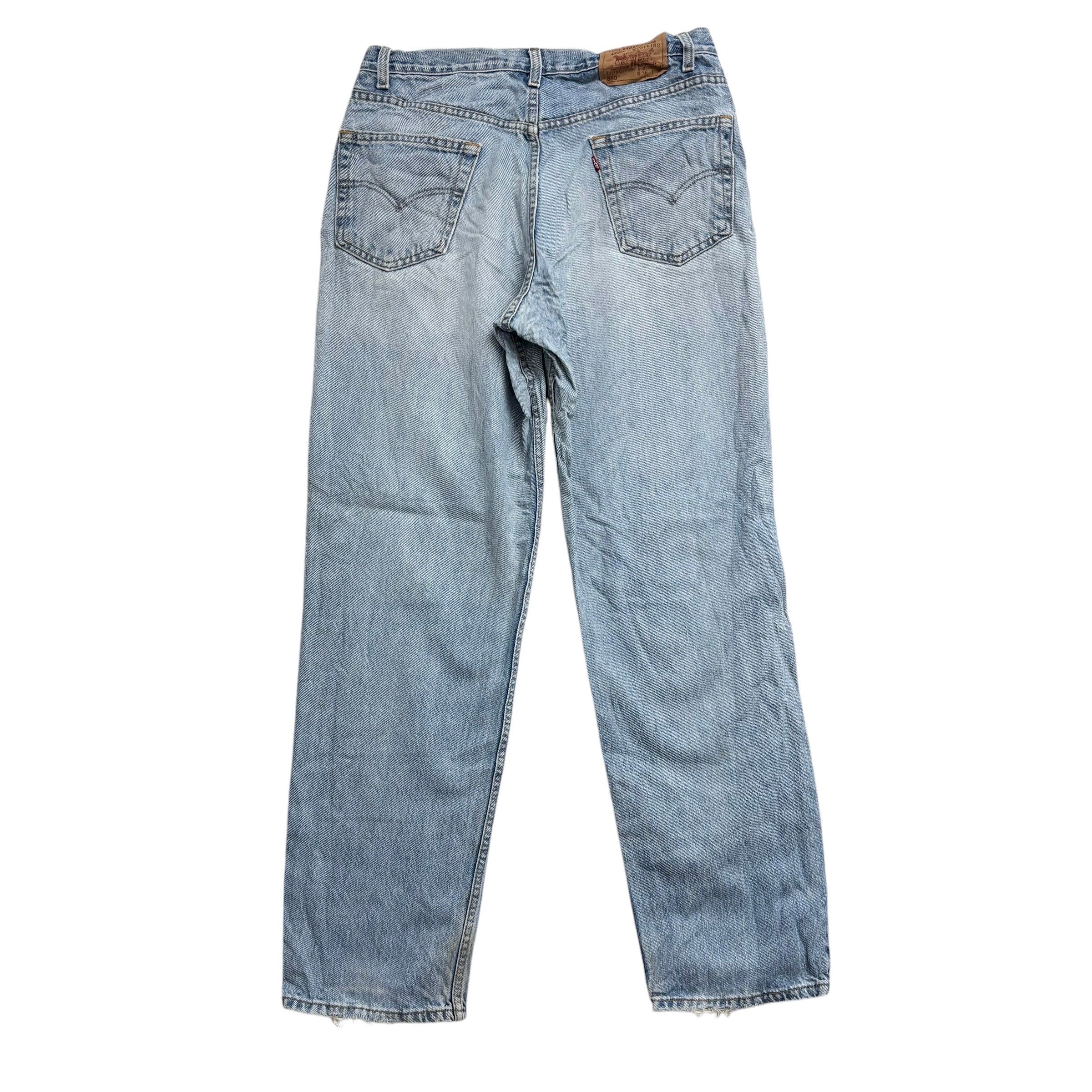 Levis 550 Jeans W36 L32 Mens Light Blue Baggy Relaxed Straight Fit Vintage Denim
