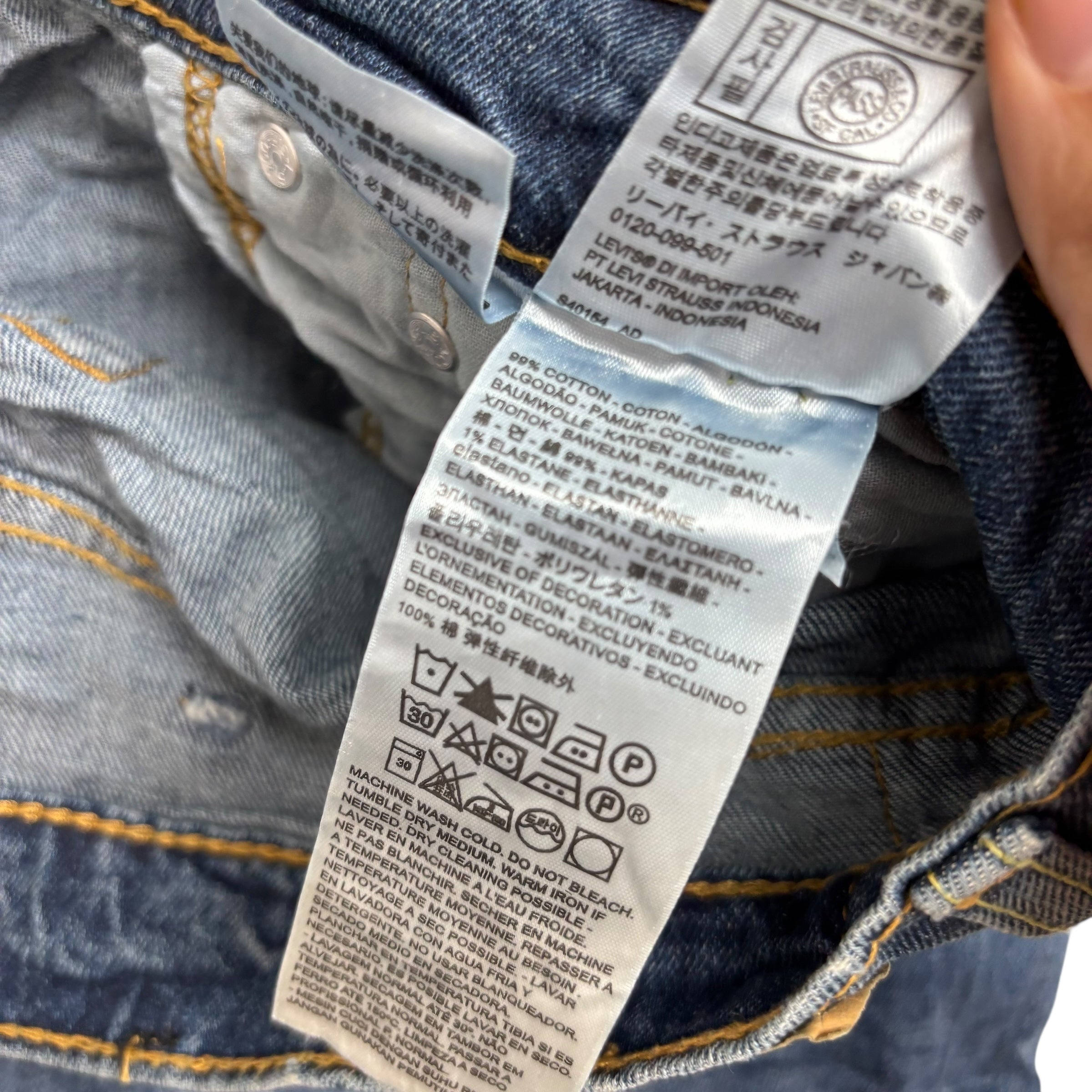 Levis 541 Jeans W42 L30 Mens Mid Blue Athletic Tapered Fit Stretch Denim (E)