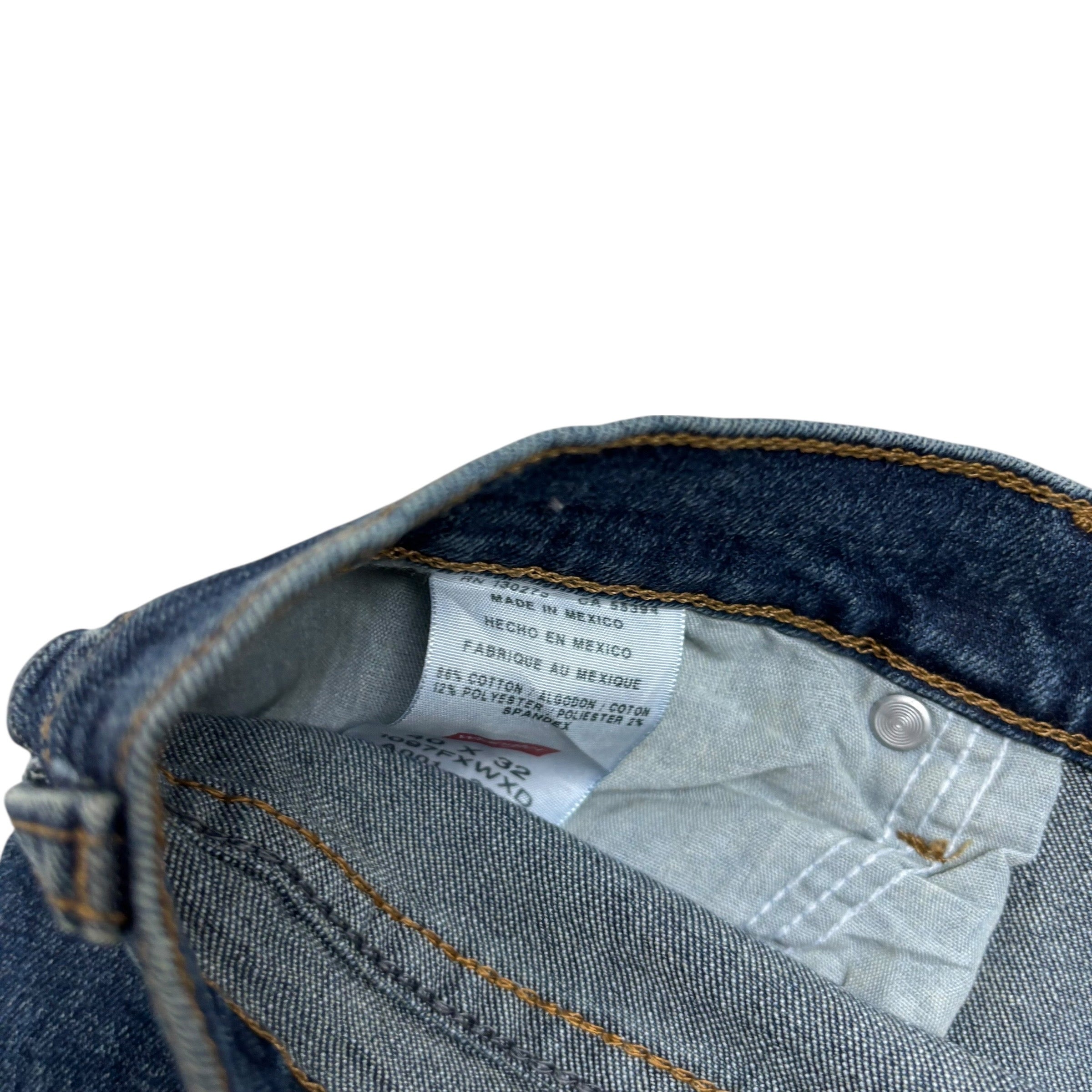 Wrangler Jeans W40 L32 Mens Dark Blue Relaxed Straight Fit Stretch Denim