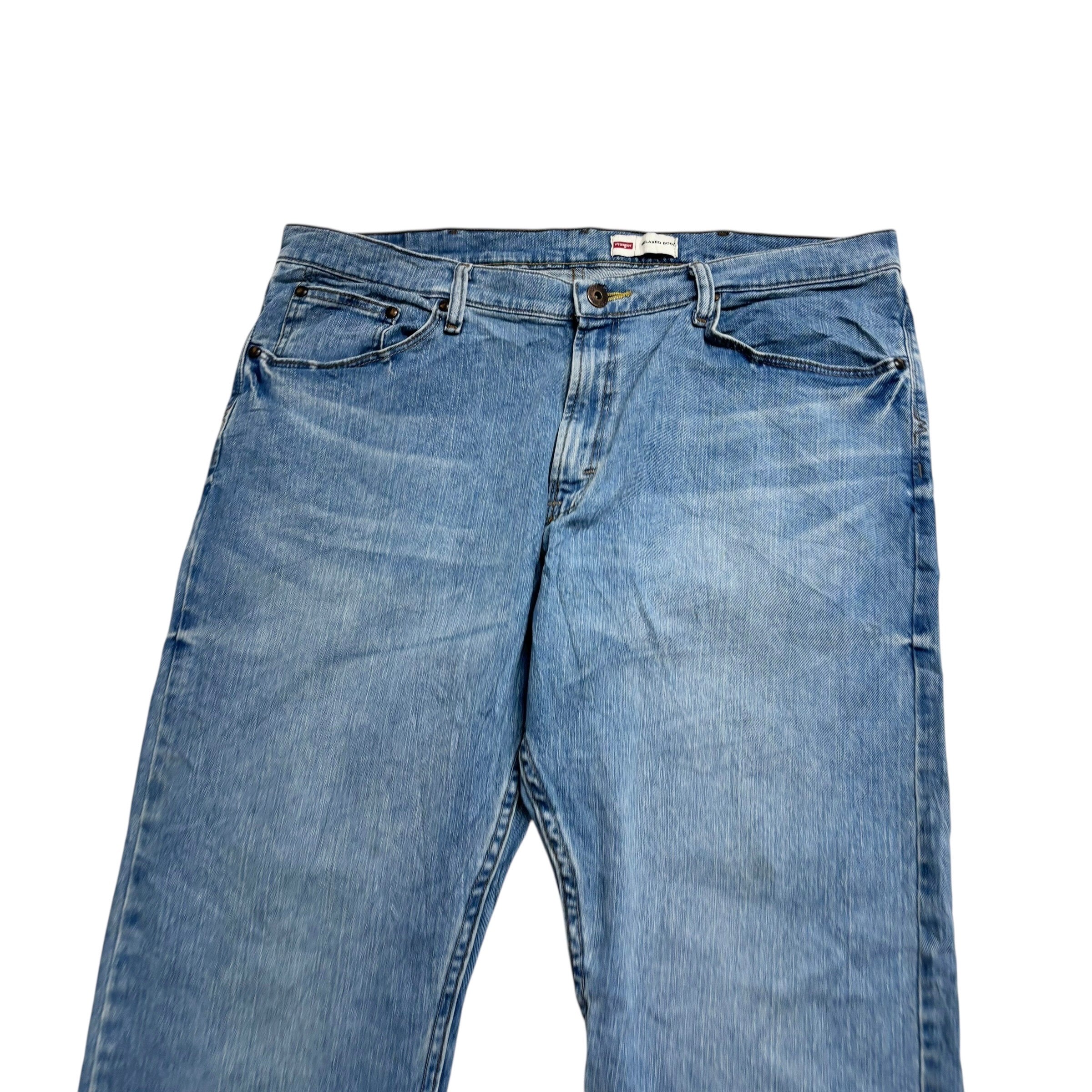 Wrangler Jeans W38 L30 Mens Light Blue Relaxed Bootcut Fit Stretch Denim (F)