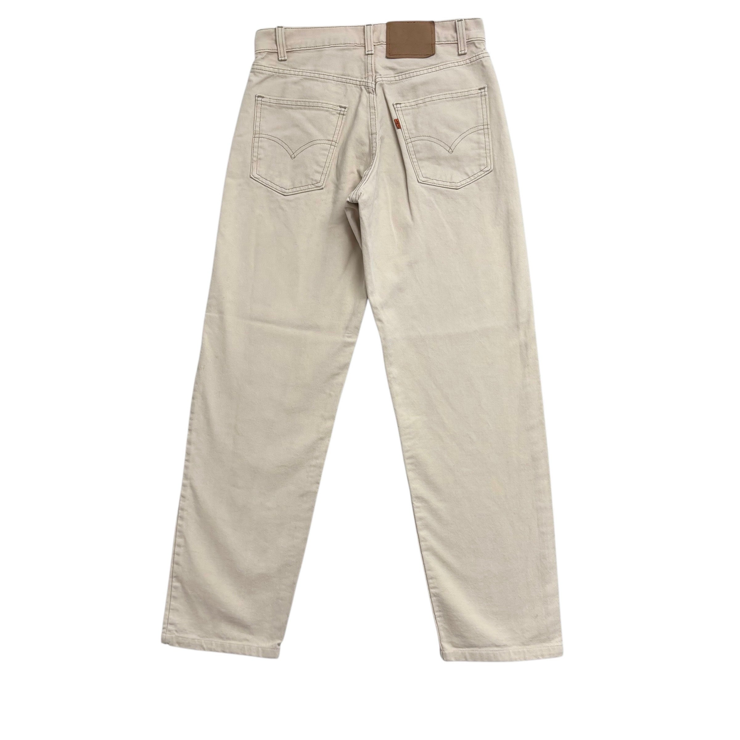 Levis 550 Jeans W30 L31 Mens Cream Relaxed Taper Made In USA Orange Tab Denim