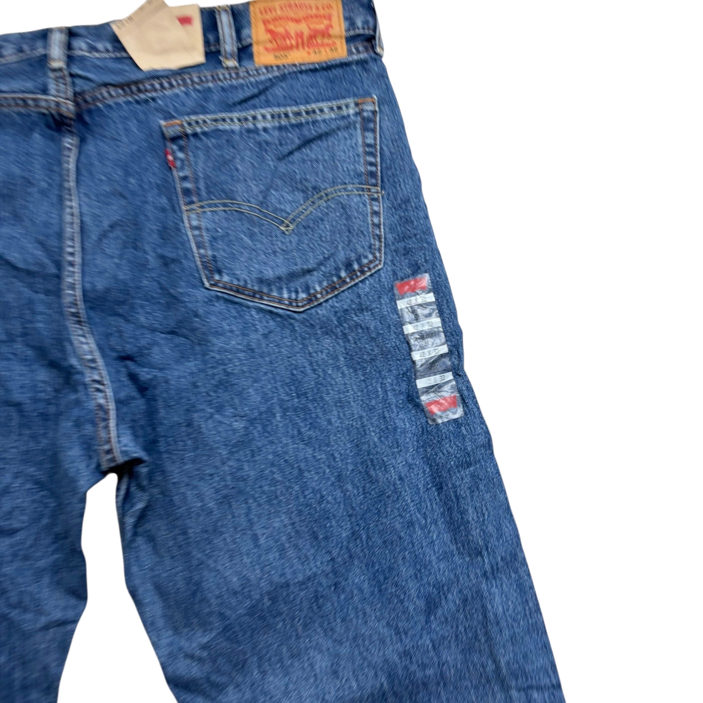 Levis 505 Jeans W42 L32 Mens Mid Blue Regular Straight Fit Denim (E)