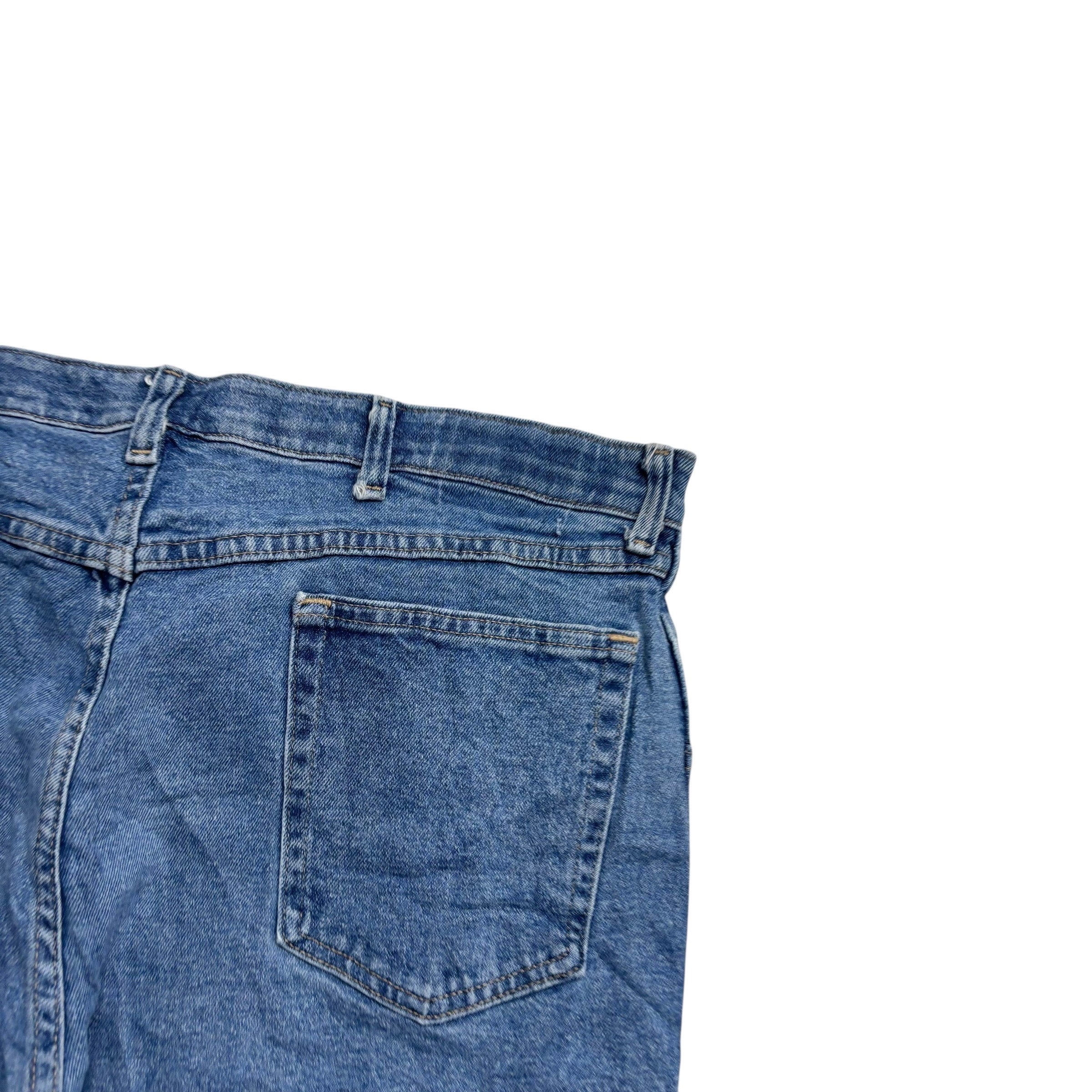 Wrangler Jeans W38 L26 Mens Mid Blue Regular Straight Fit Stretch Denim