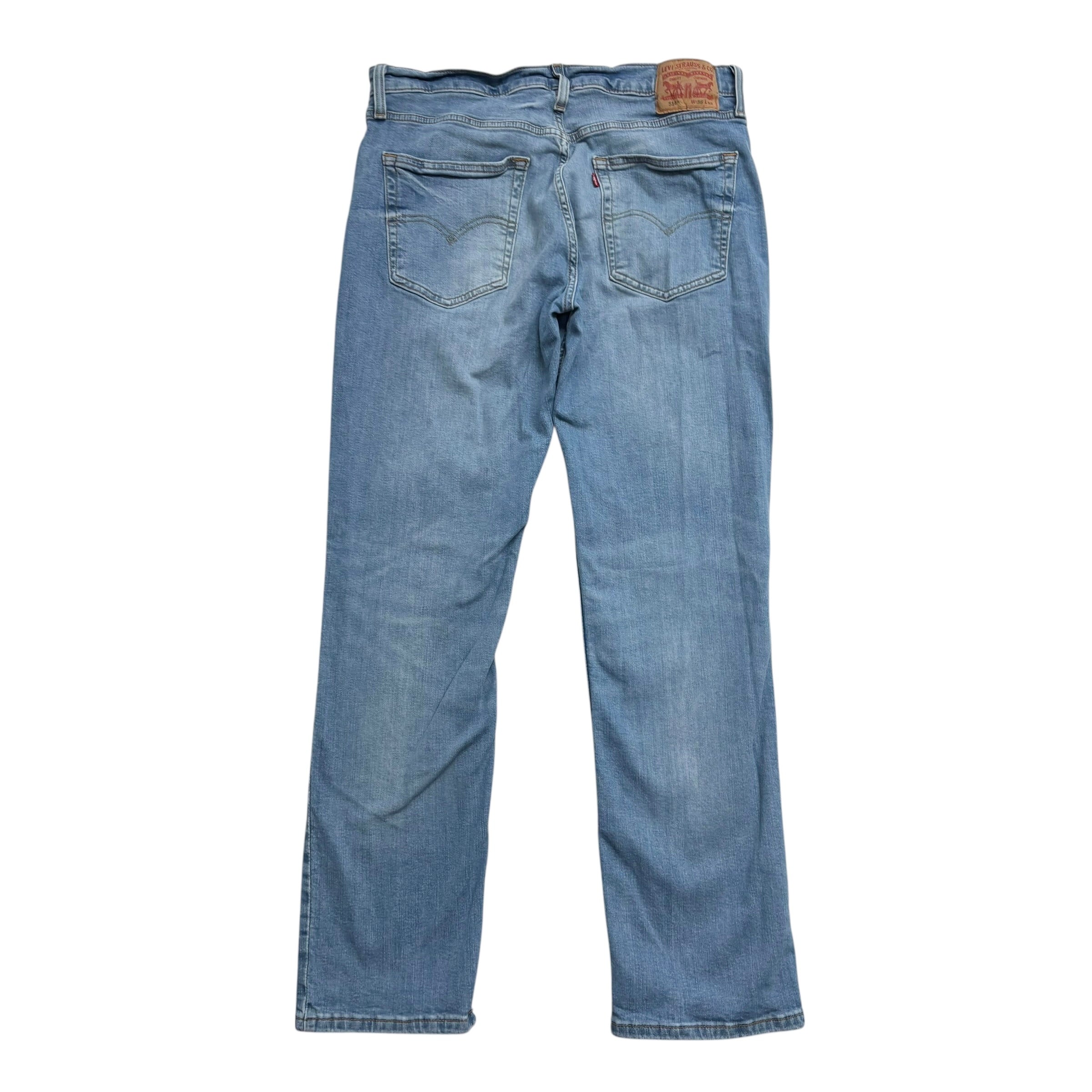 Levis 514 Jeans W36 L32 Mens Light Blue Regular Straight Fit Stretch Denim