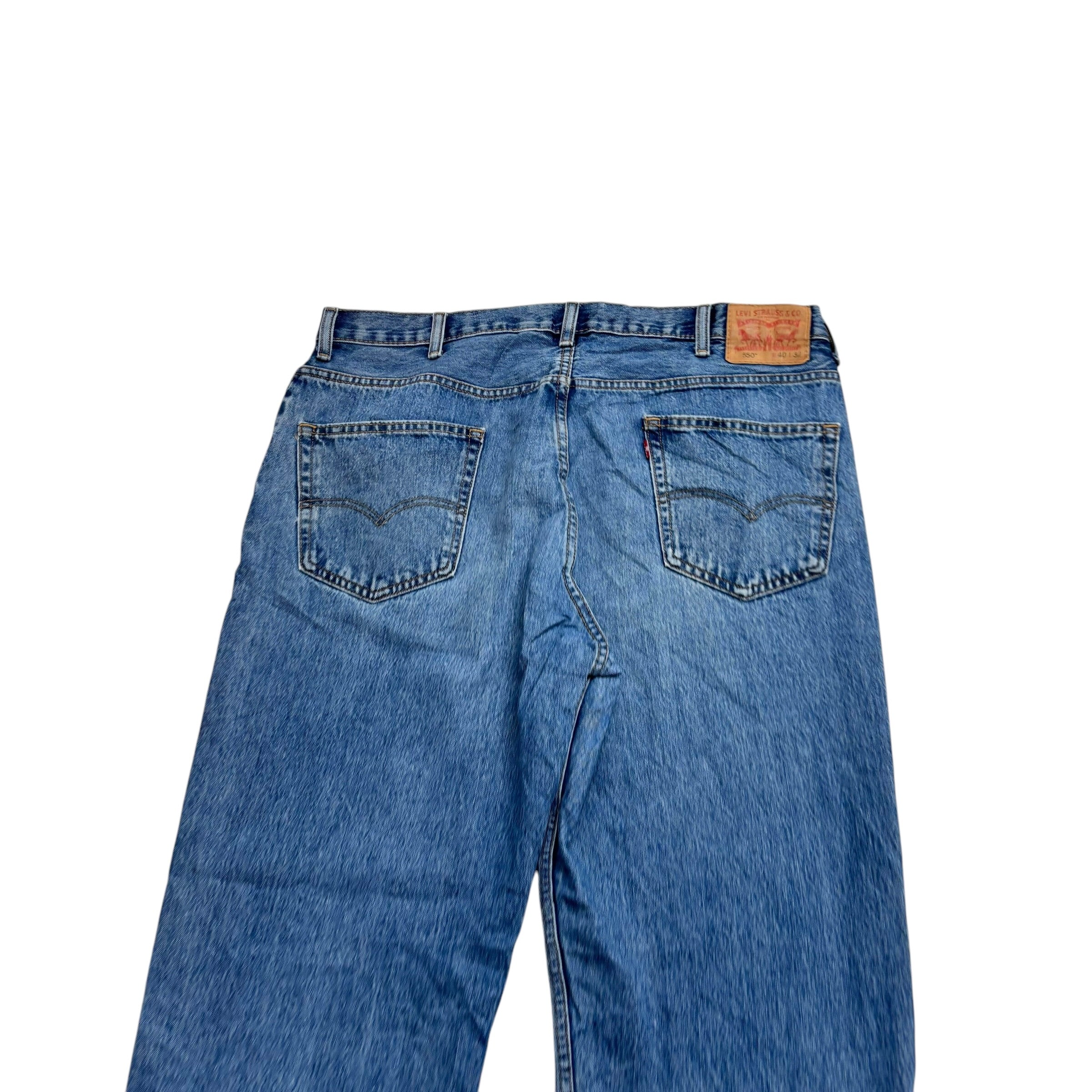 Levis 550 Jeans W40 L32 Mens Mid Blue Baggy Relaxed Straight Fit Denim