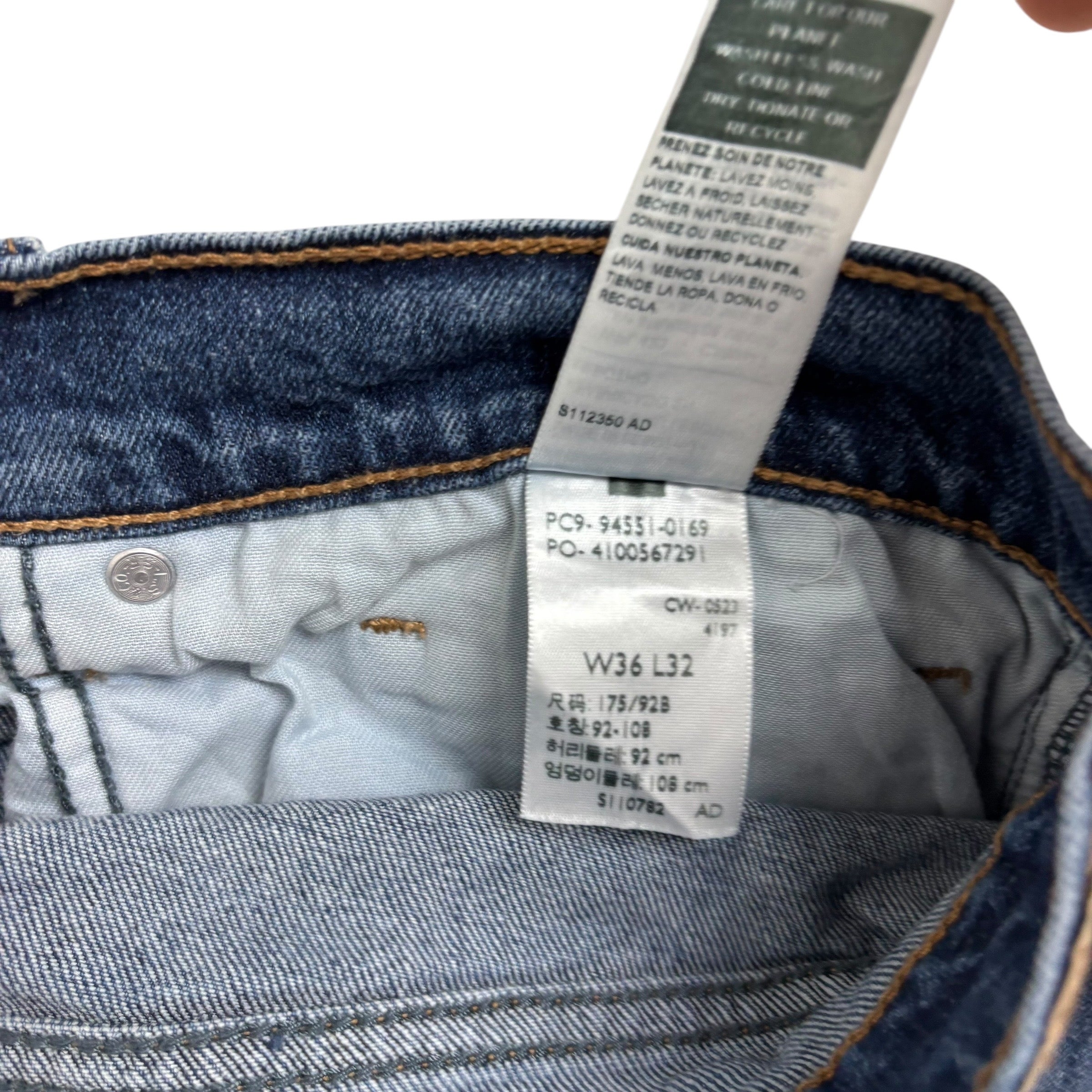 Levis Signature Jeans W36 L31 Mens Mid Blue Athletic Tapered Fit Stretch (E)