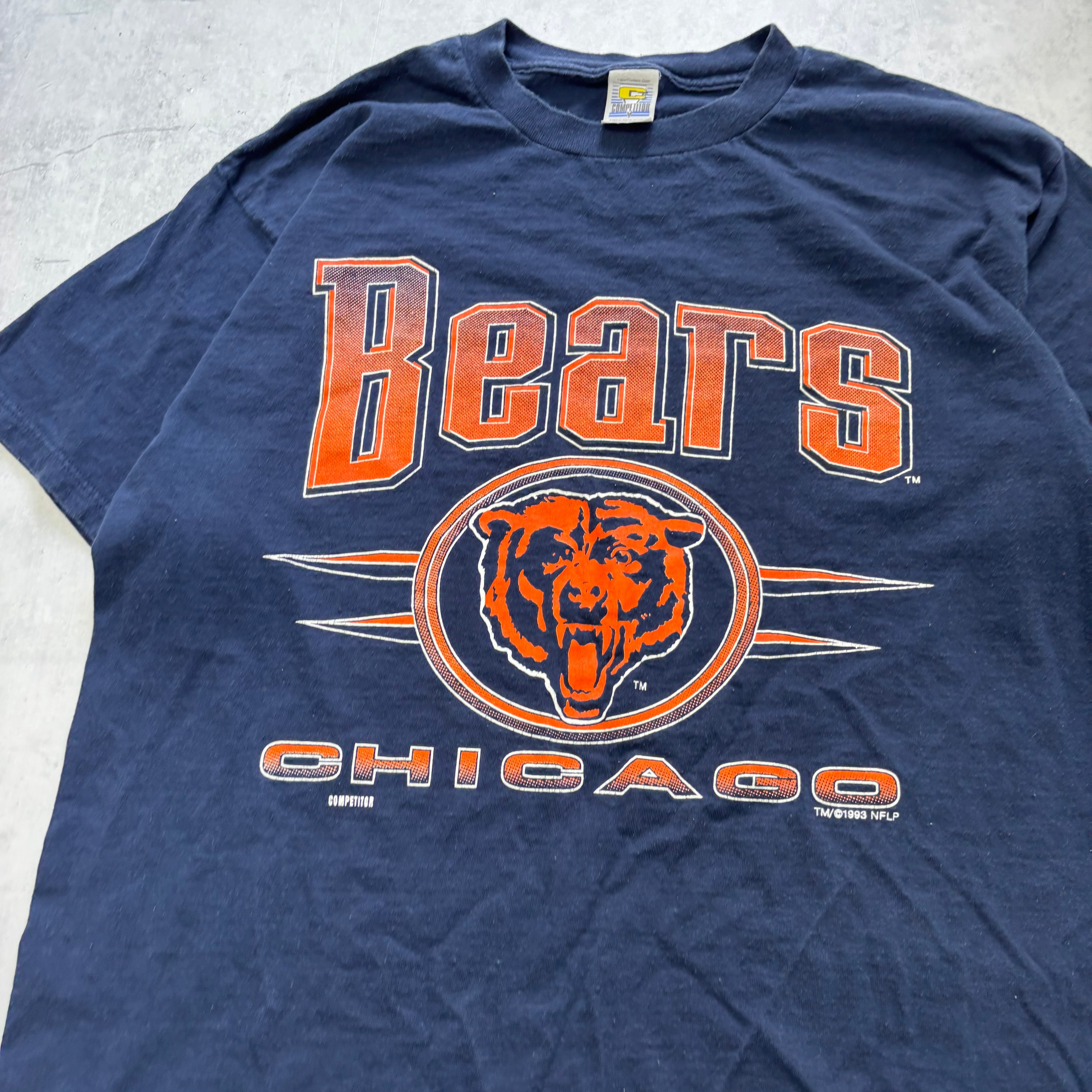 Vintage T Shirt Mens XL Navy Blue Graphic Print 90s NFL Chicago Bears
