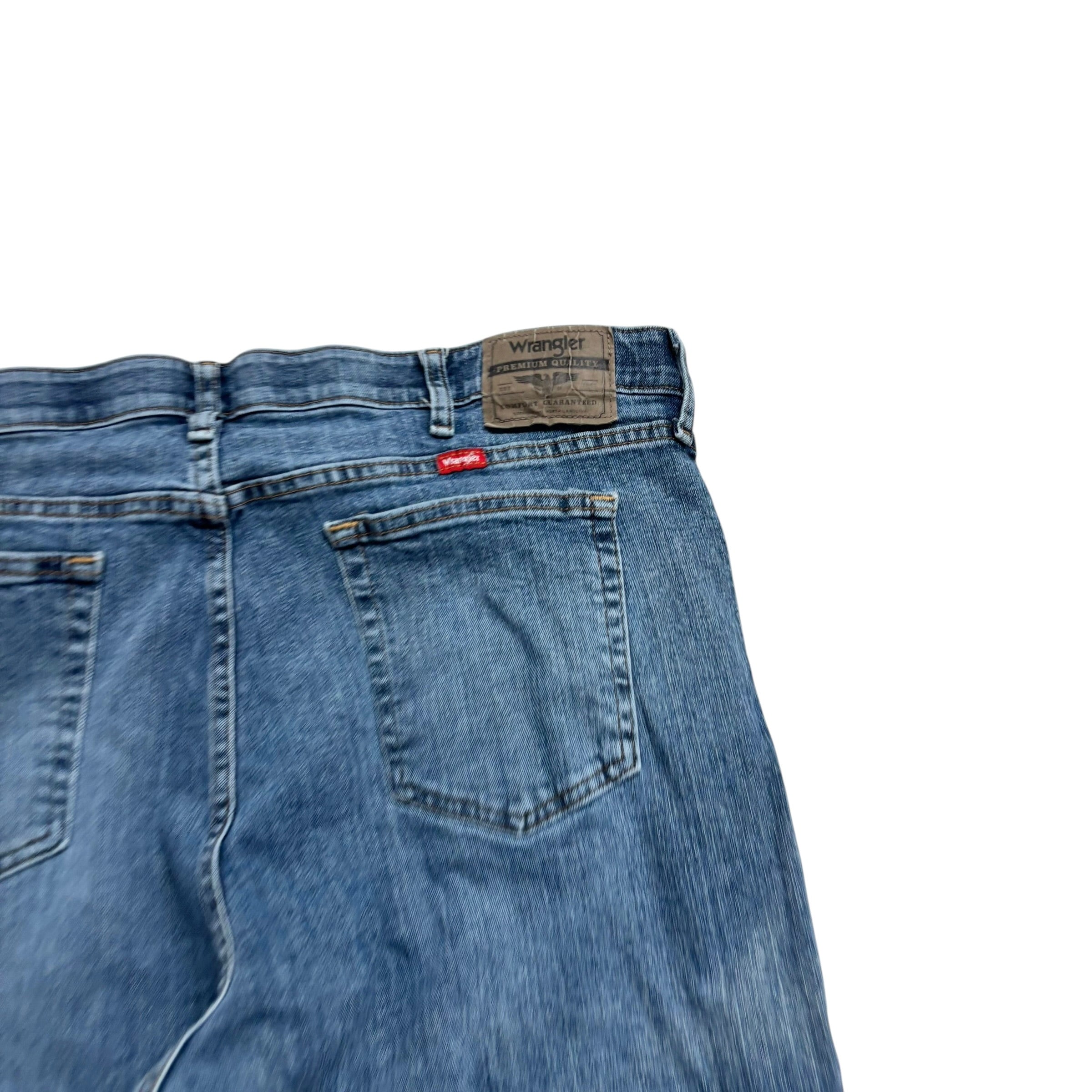 Wrangler Jeans W38 L32 Mens Mid Blue Regular Straight Fit Stretch Denim