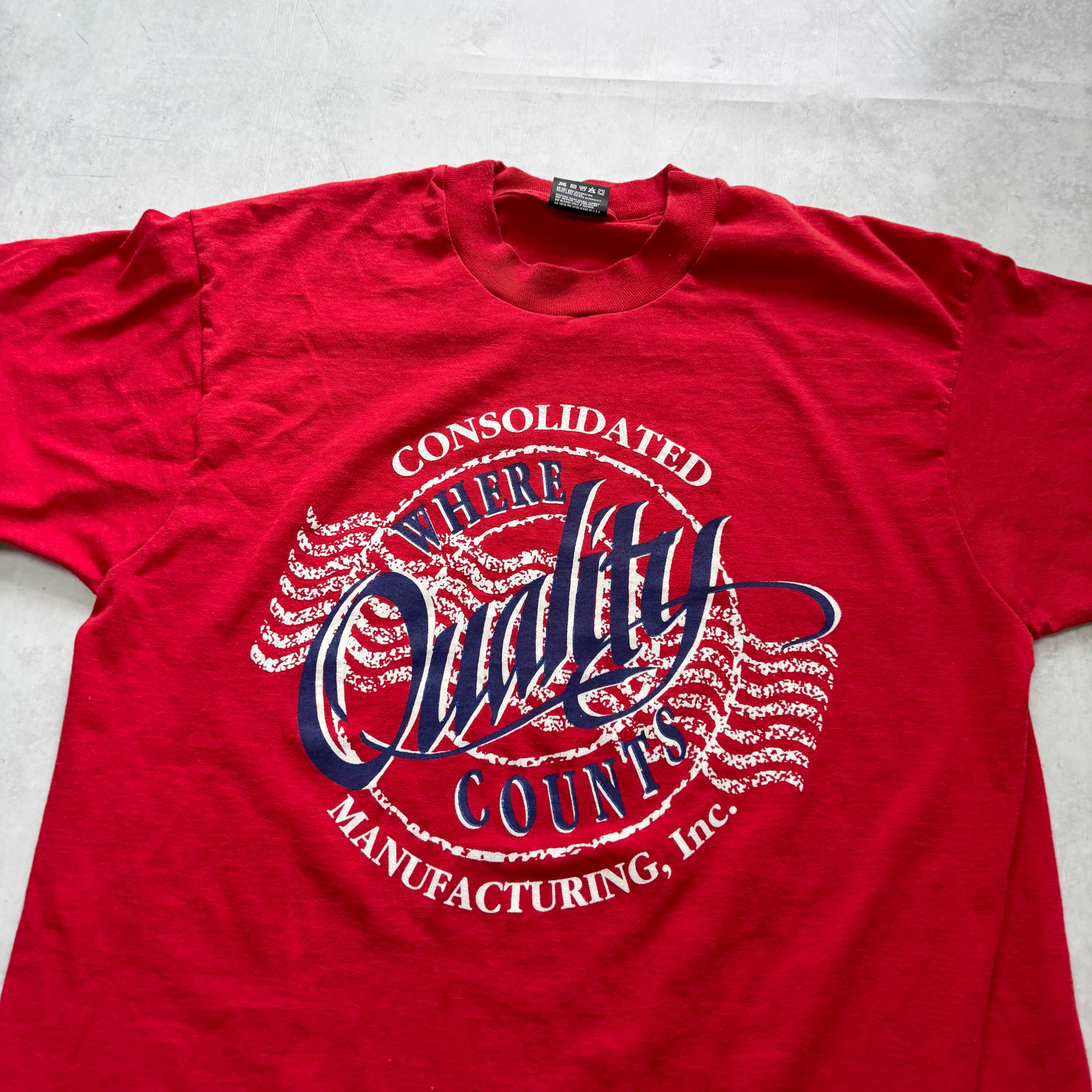 Vintage T Shirt Mens Medium Red Single Stitch Graphic Print 90s USA (E)