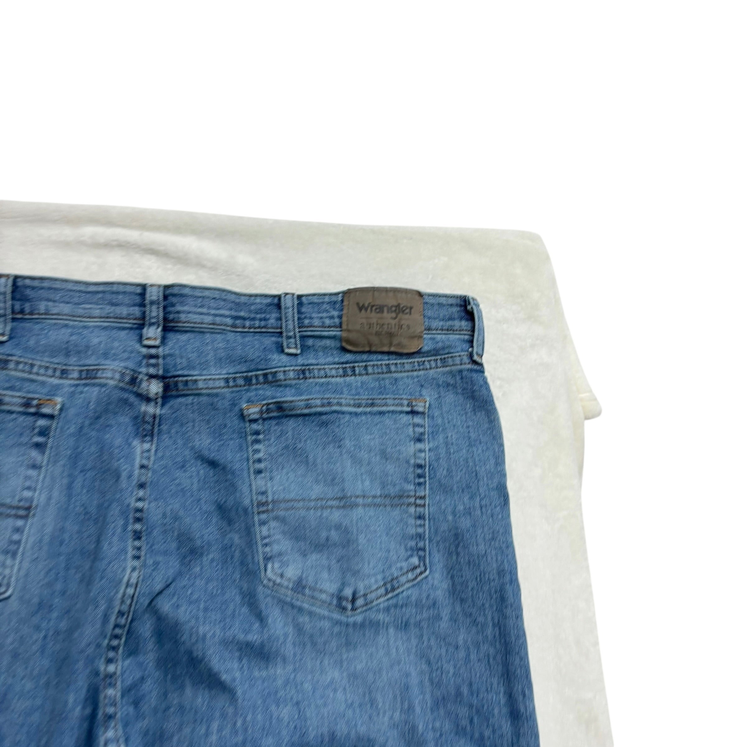 Wrangler Jeans W44 L29 Mens Mid Blue Regular Straight Fit Stretch Denim (E)