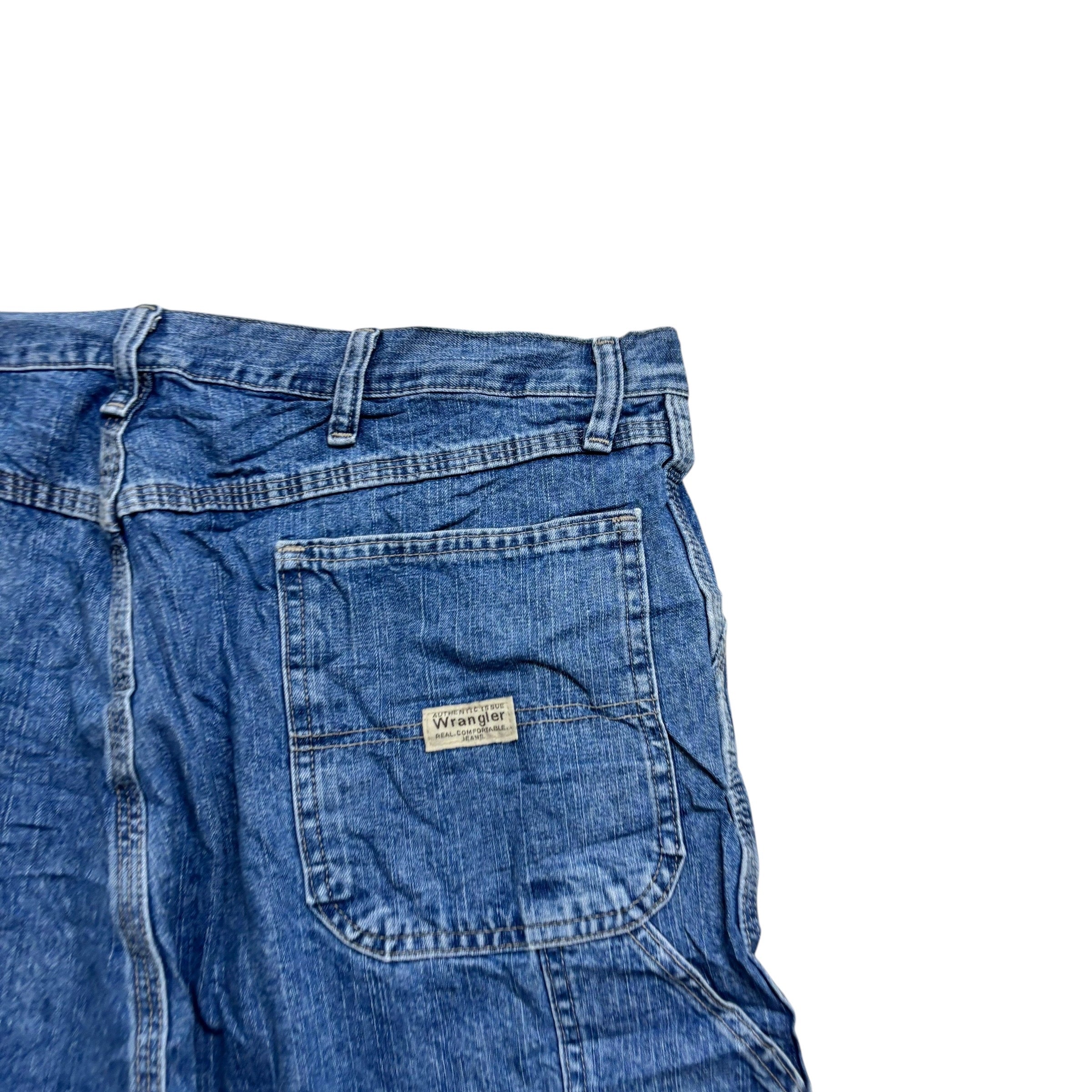 Wrangler Baggy Jorts W38 Mens Mid Blue Denim Shorts Relax Vintage Carpenter (E)