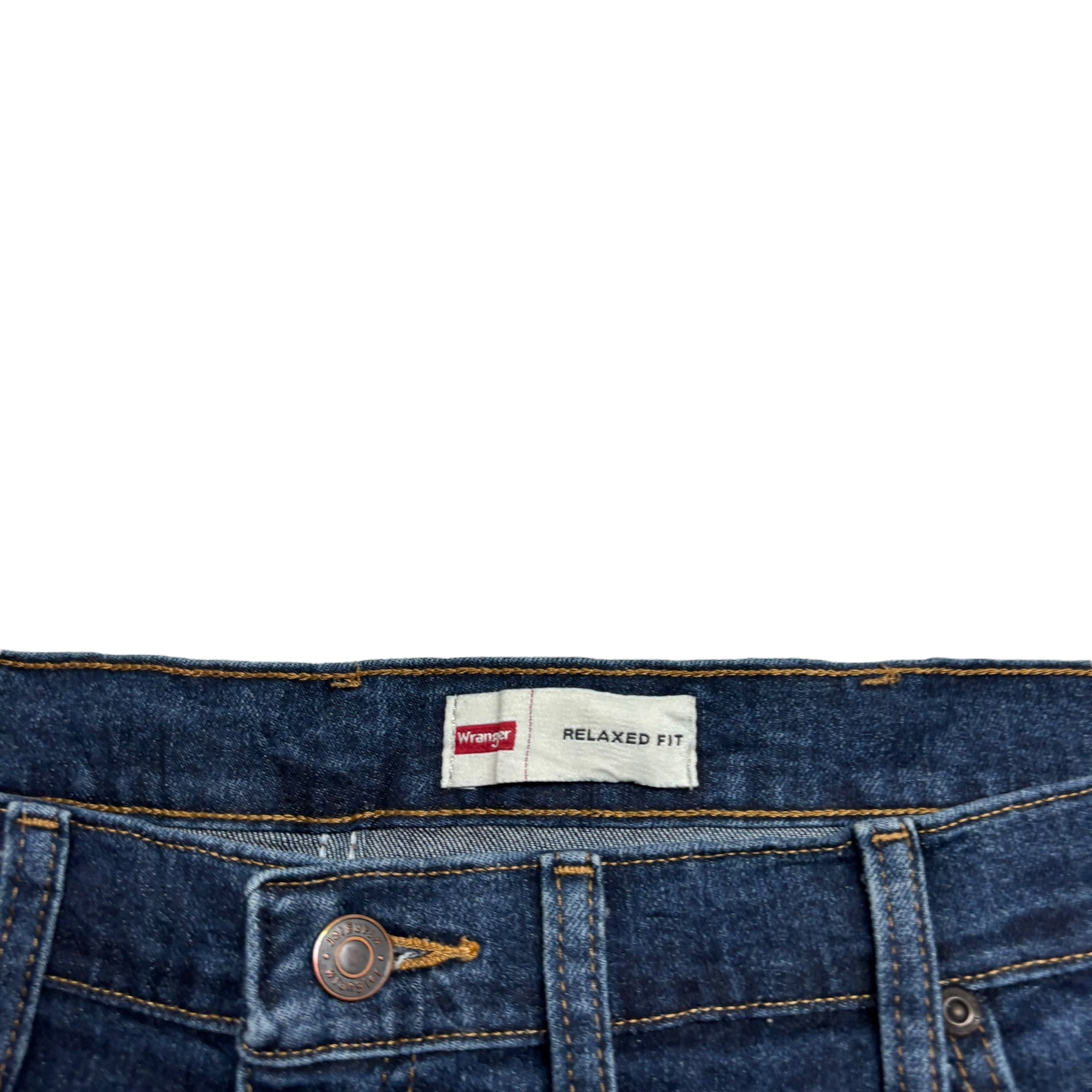 Wrangler Jeans W44 L30 Mens Dark Blue Relaxed Straight Fit Stretch Denim (E)