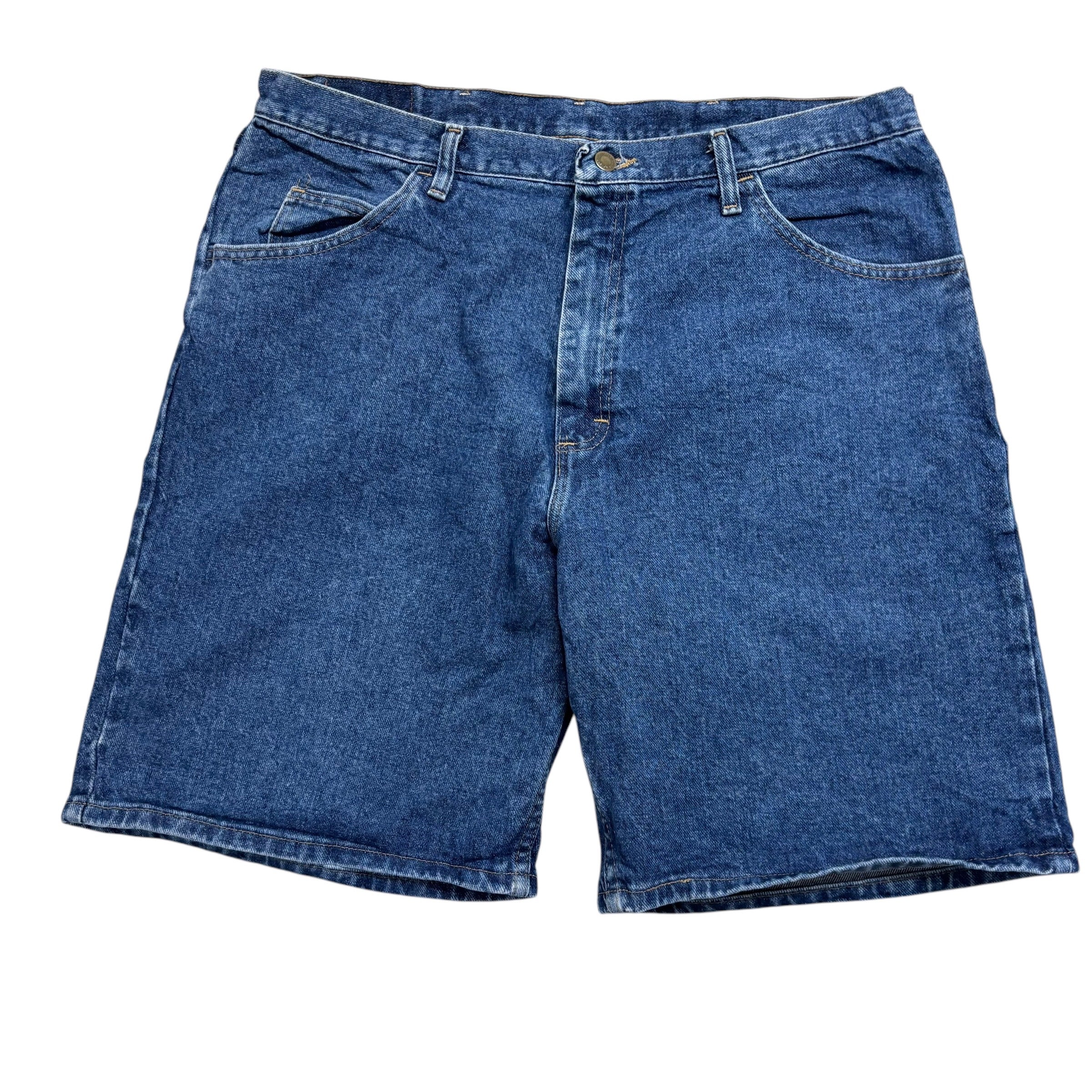 Wrangler Baggy Jorts W38 Mens Denim Shorts Mid Blue Relaxed Fit (E)