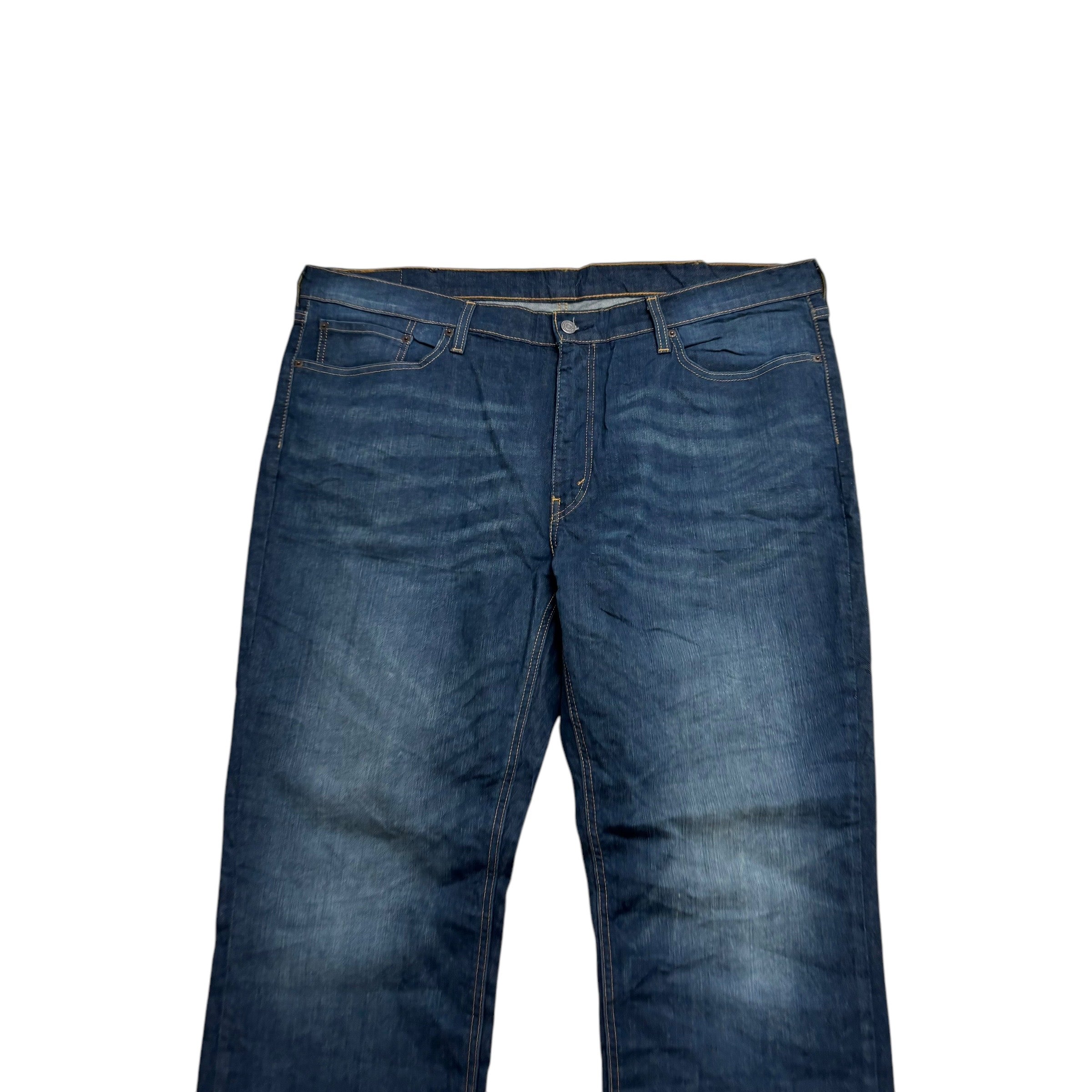 Levis 541 Jeans W44 L32 Mens Dark Blue Athletic Tapered Fit Stretch Denim (E)