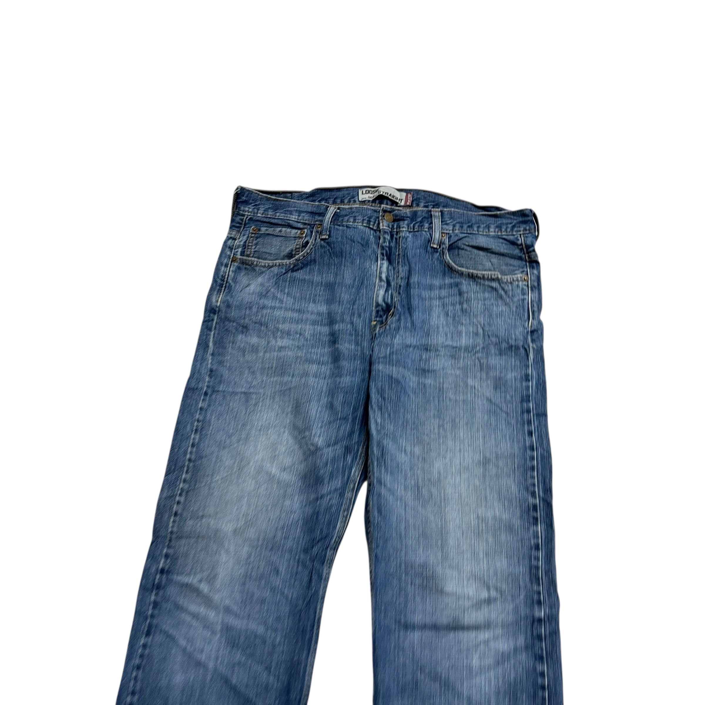 Levis 569 Jeans W36 L34 Mens Mid Blue Baggy Relaxed Straight Vintage Denim (E)