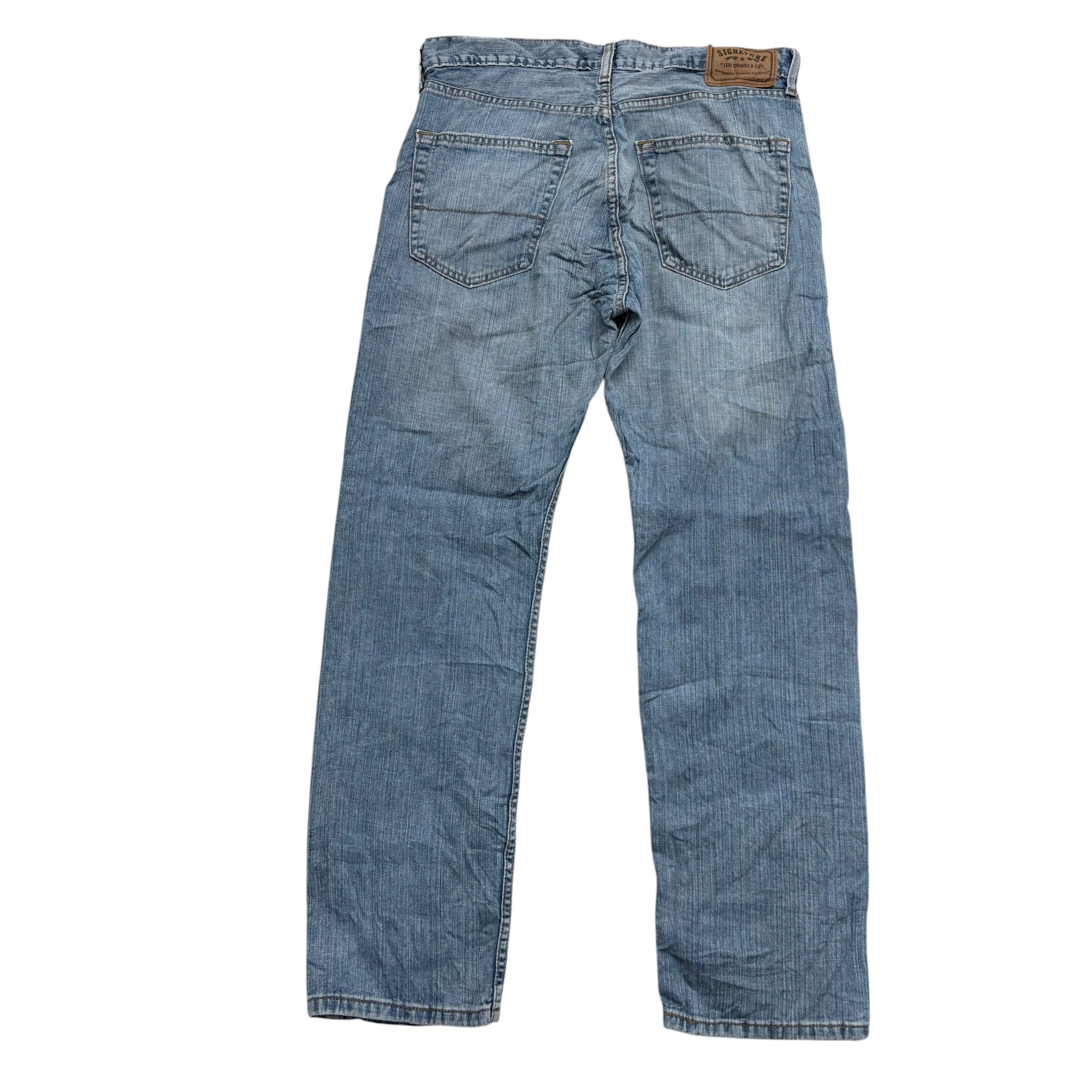 Levis Signature Jeans W34 L30 Mens Light Blue Regular Straight Fit Vintage (E)