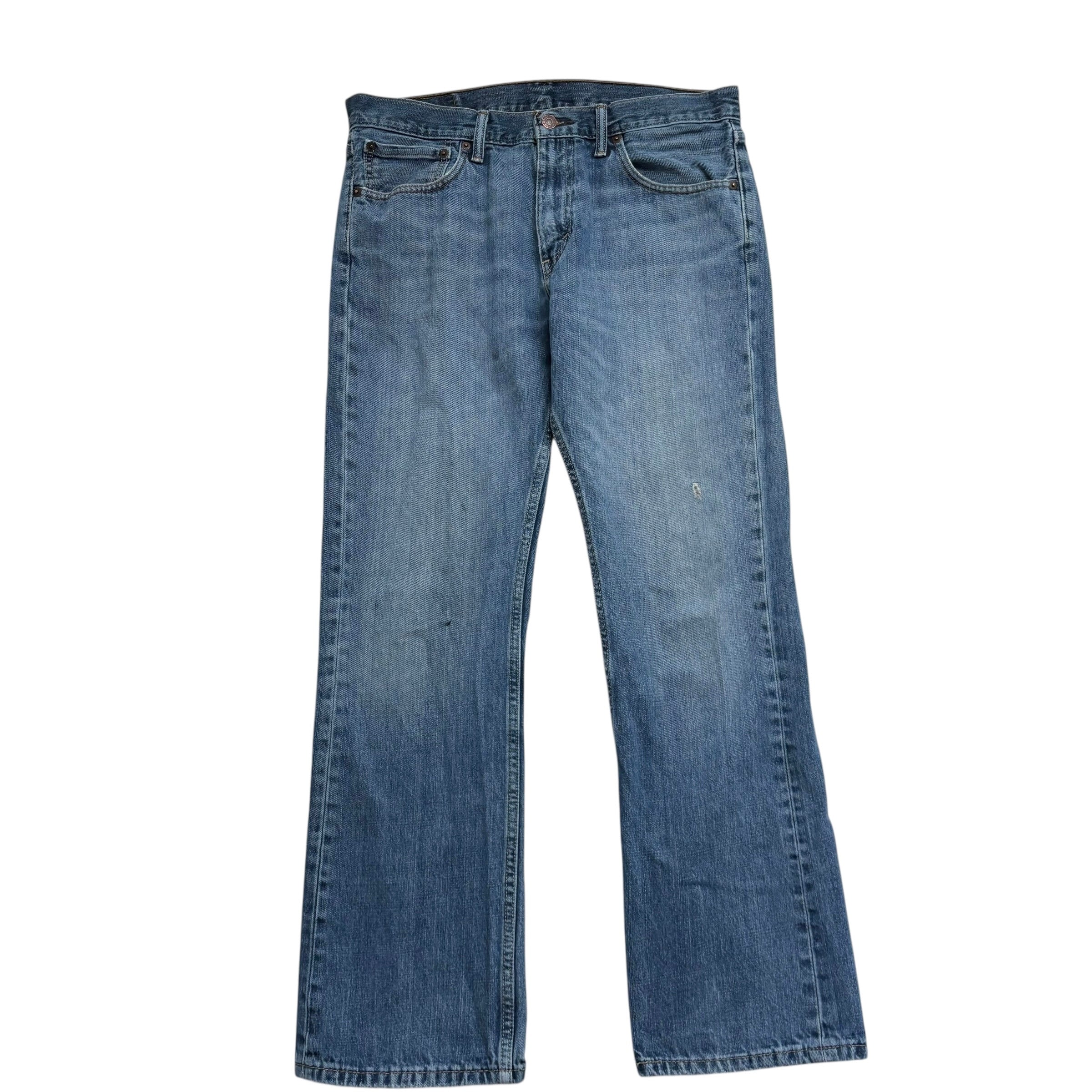 Levis 527 Jeans W34 L30 Mens Mid Blue Slim Bootcut Fit Denim (F)