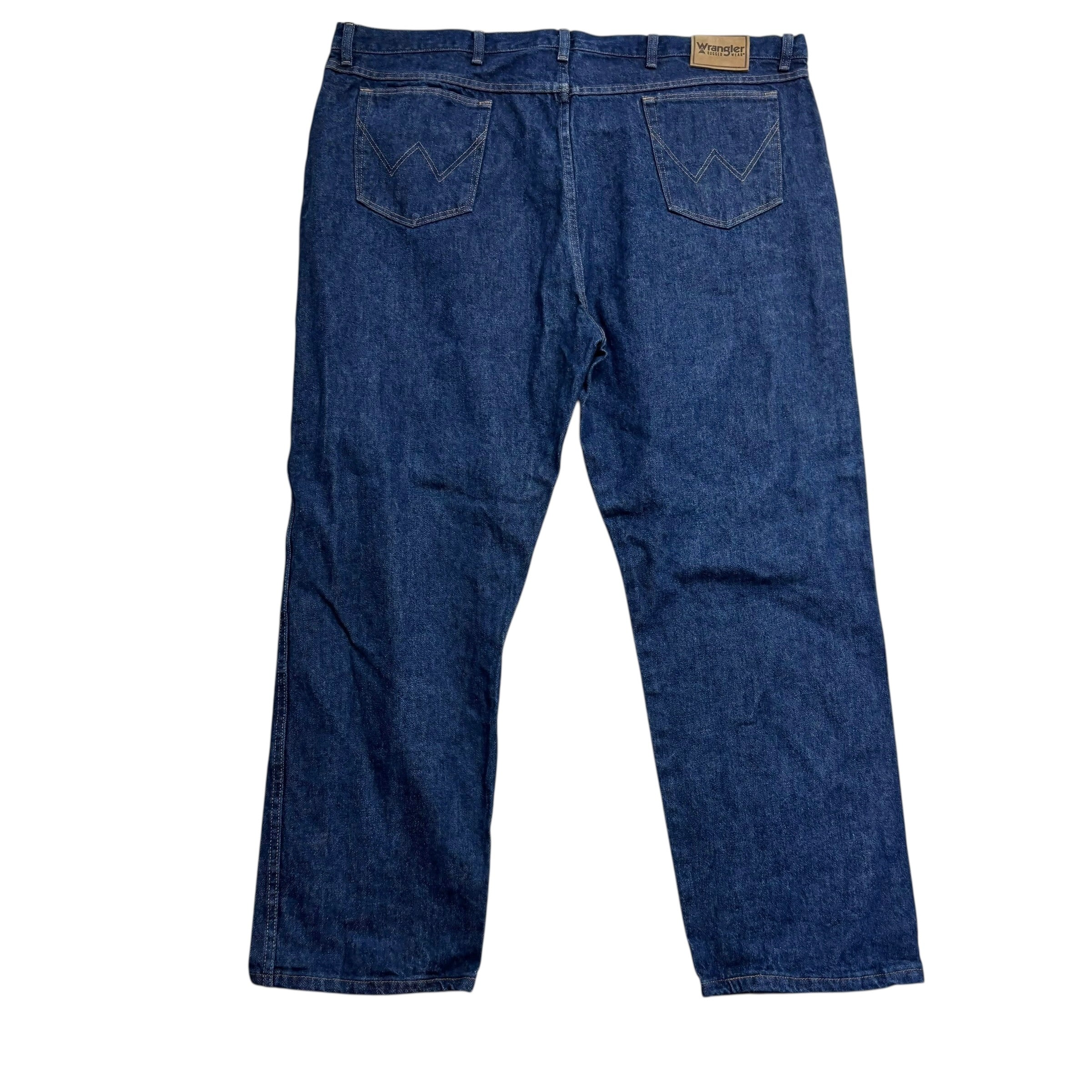Wrangler Jeans W48 L30 Mens Dark Blue Relaxed Straight Fit Vintage Denim (E)