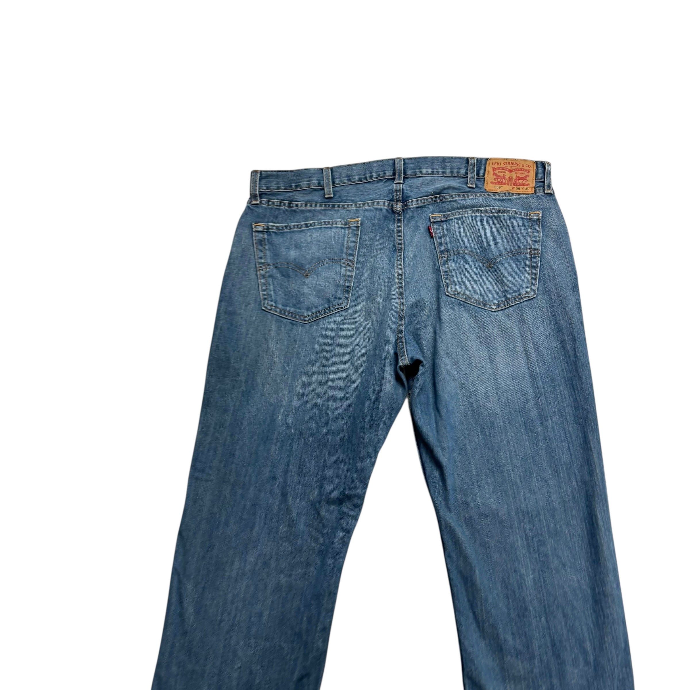 Levis 559 Jeans W38 L28 Mens Dark Blue Baggy Relaxed Straight Fit Denim (E)