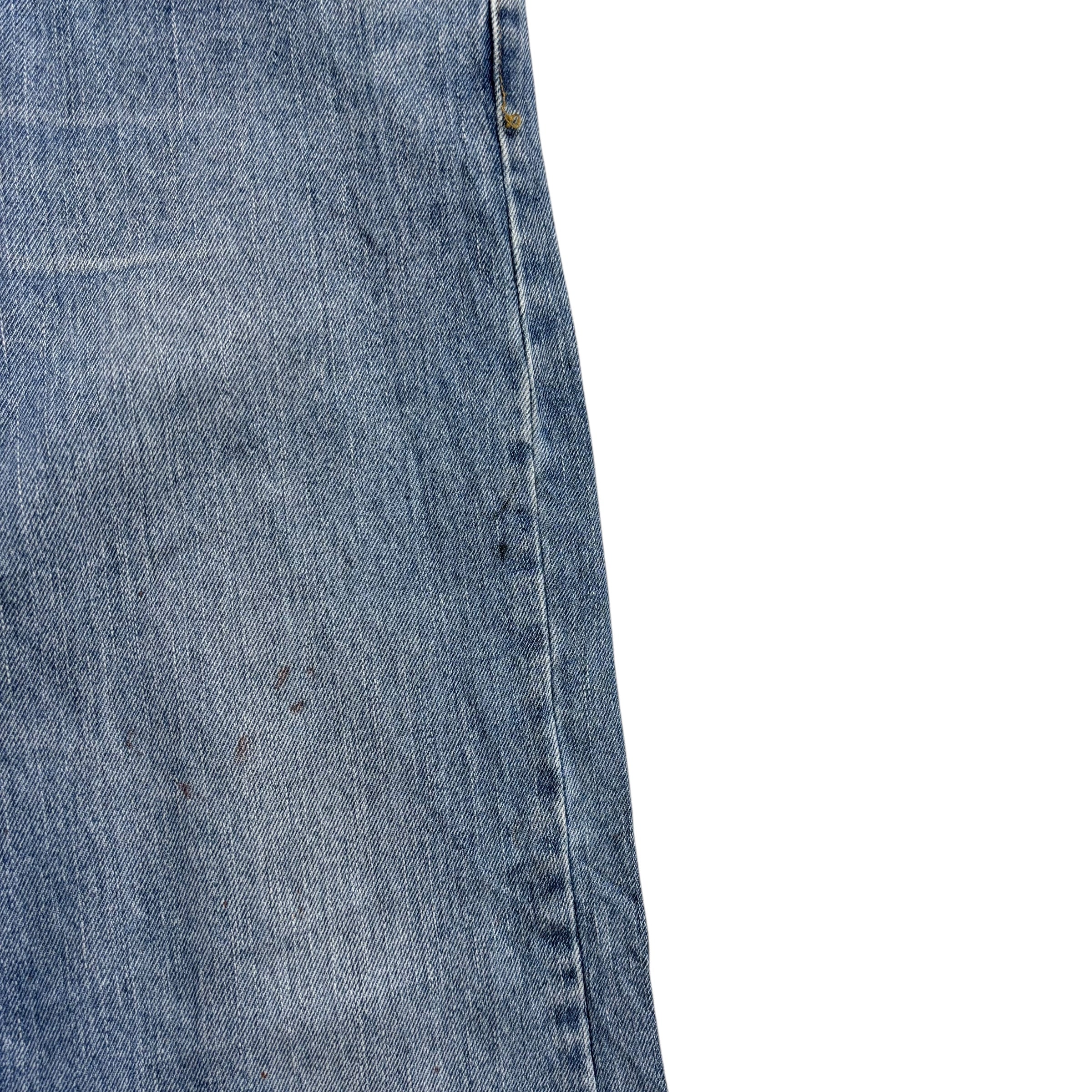 Levis 505 Jeans W38 L30 Mens Light Blue Regular Straight Fit Vintage Denim (F)