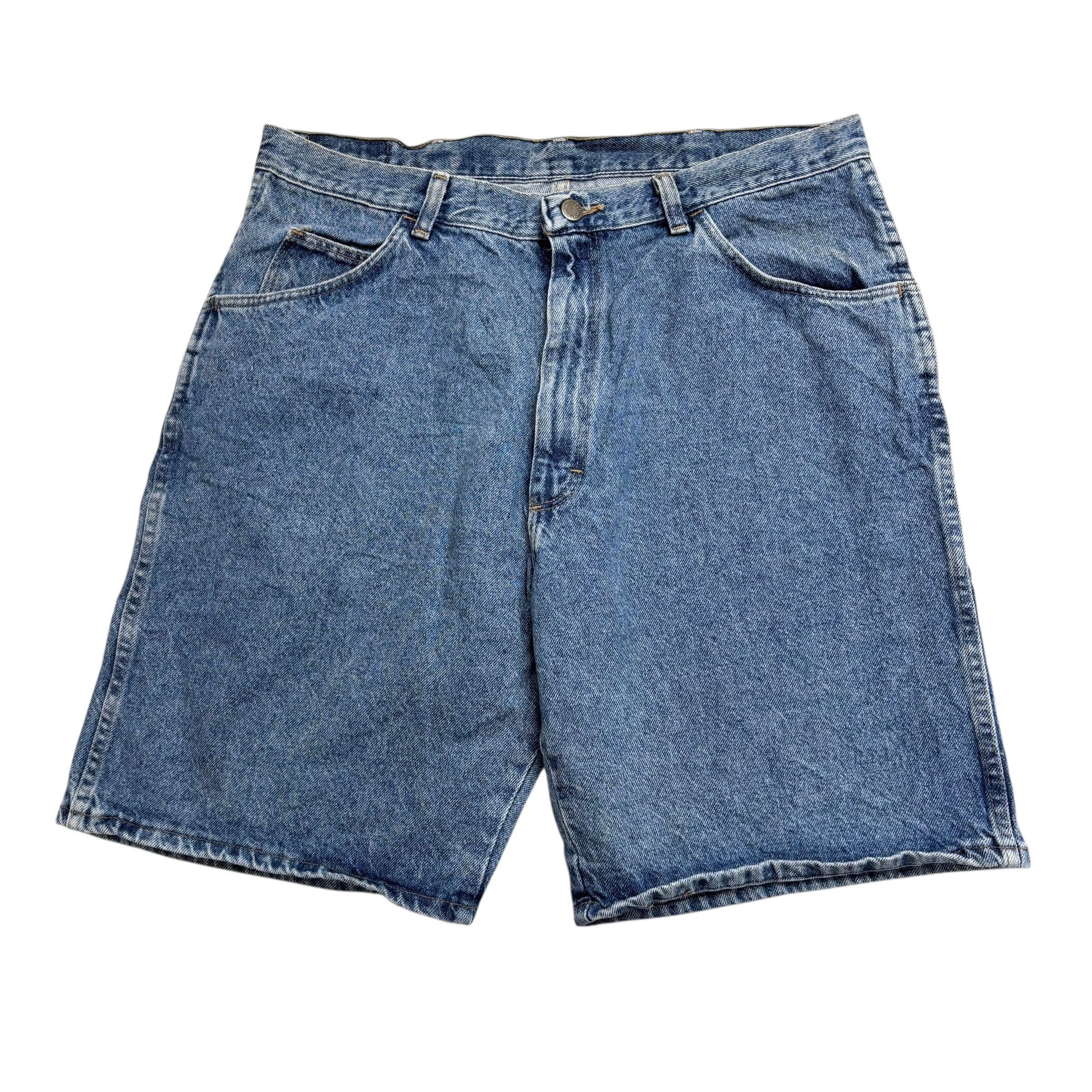 Vintage Wrangler Baggy Jorts W36 Mens Denim Shorts Light Blue Relaxed Fit (E)