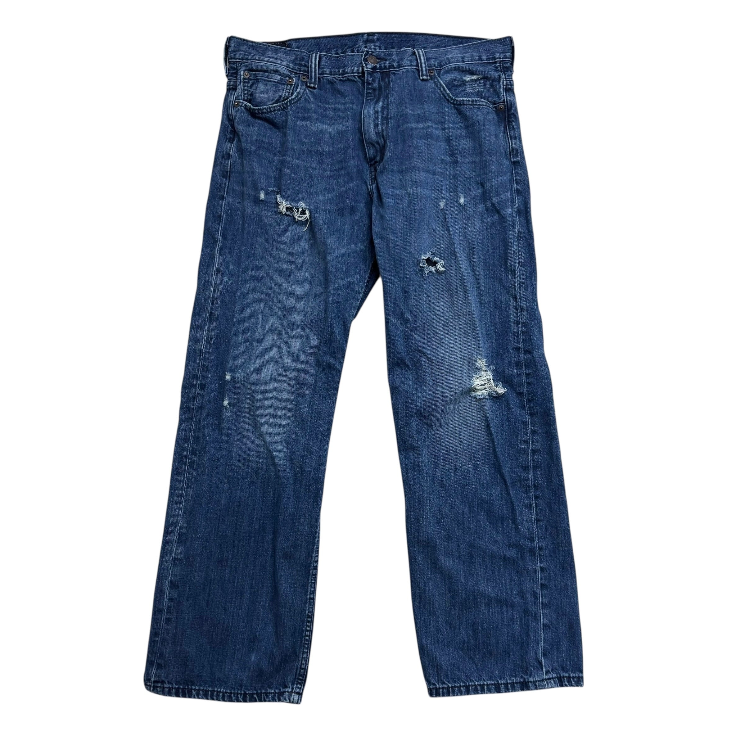 Levis 569 Jeans W36 L31 Mens Navy Blue Baggy Relaxed Straight Fit Denim (F)