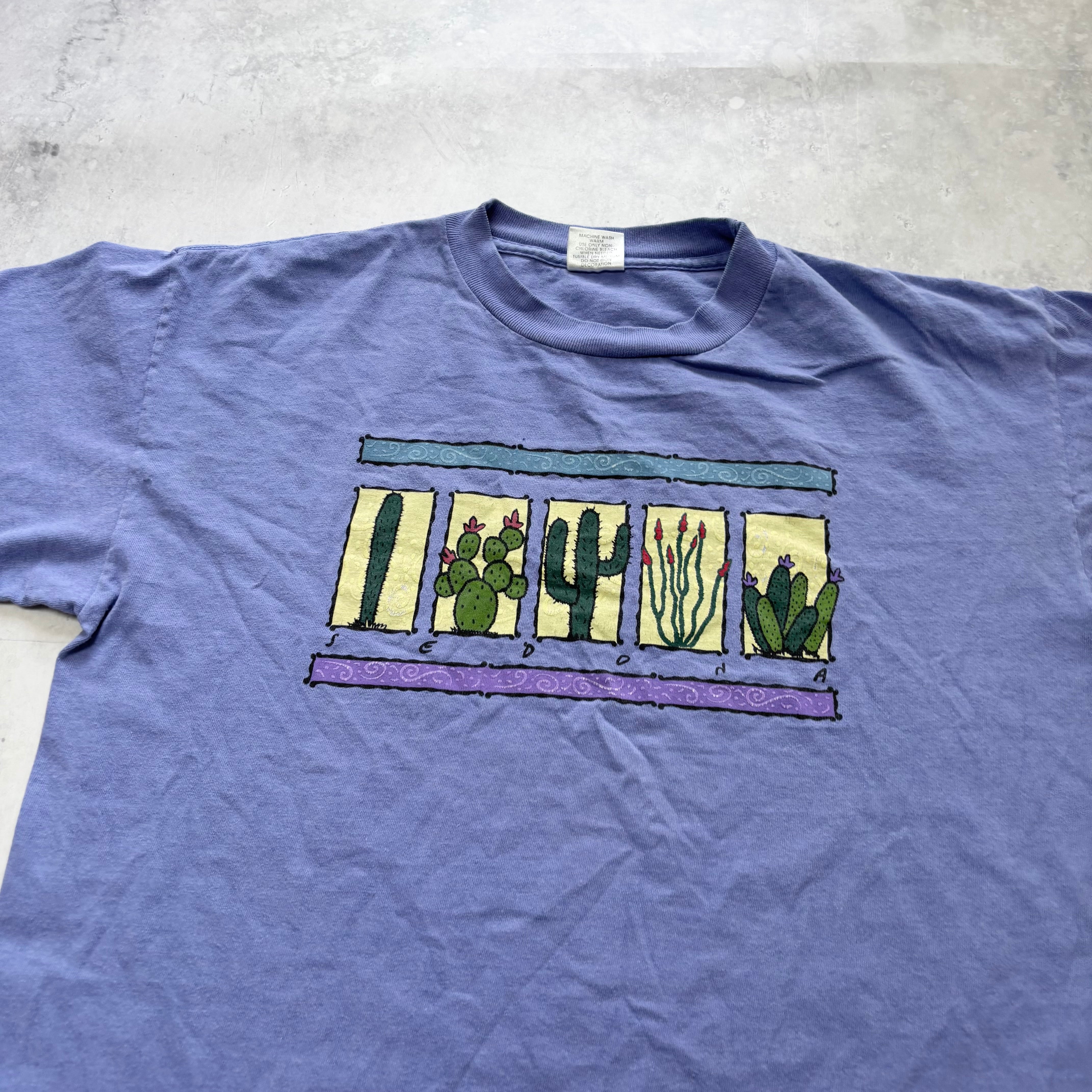 Vintage T Shirt Mens Medium Lilac Single Stitch Graphic Print 90s Tourist (E)