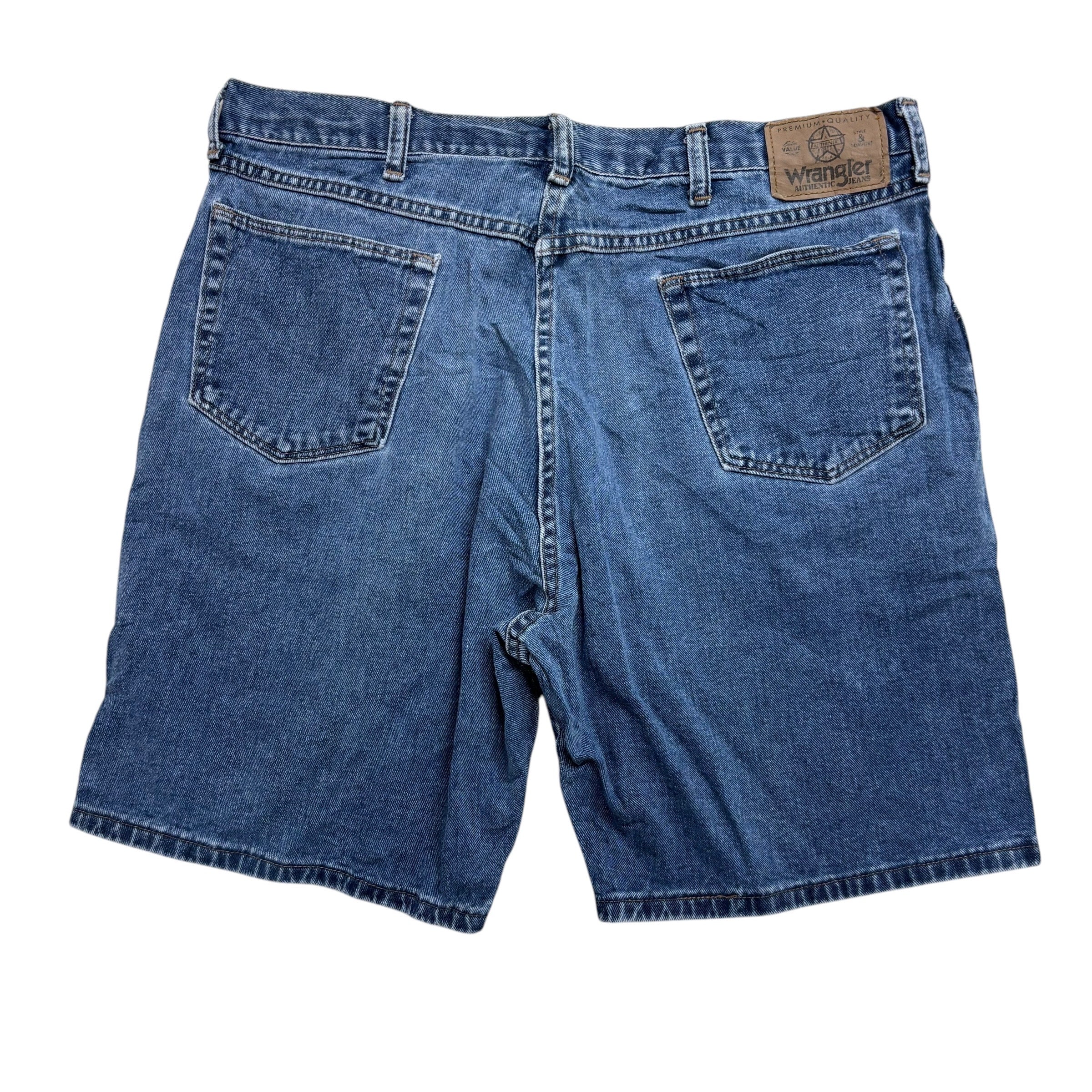 Vintage Wrangler Jorts W36 Mens Denim Shorts Mid Blue Regular Fit USA Made