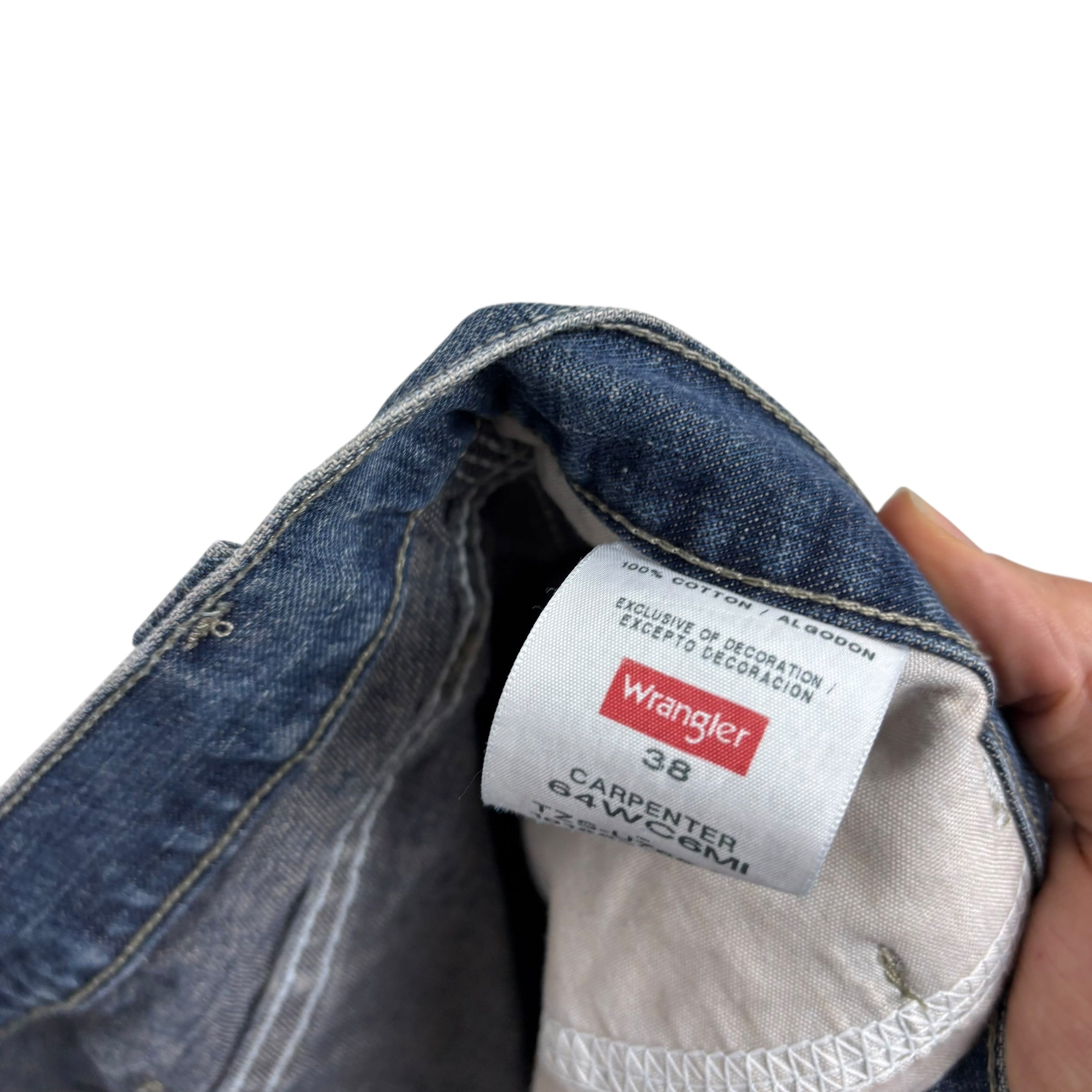 Wrangler Baggy Jorts W38 Mens Mid Blue Denim Shorts Relaxed Carpenter (E)