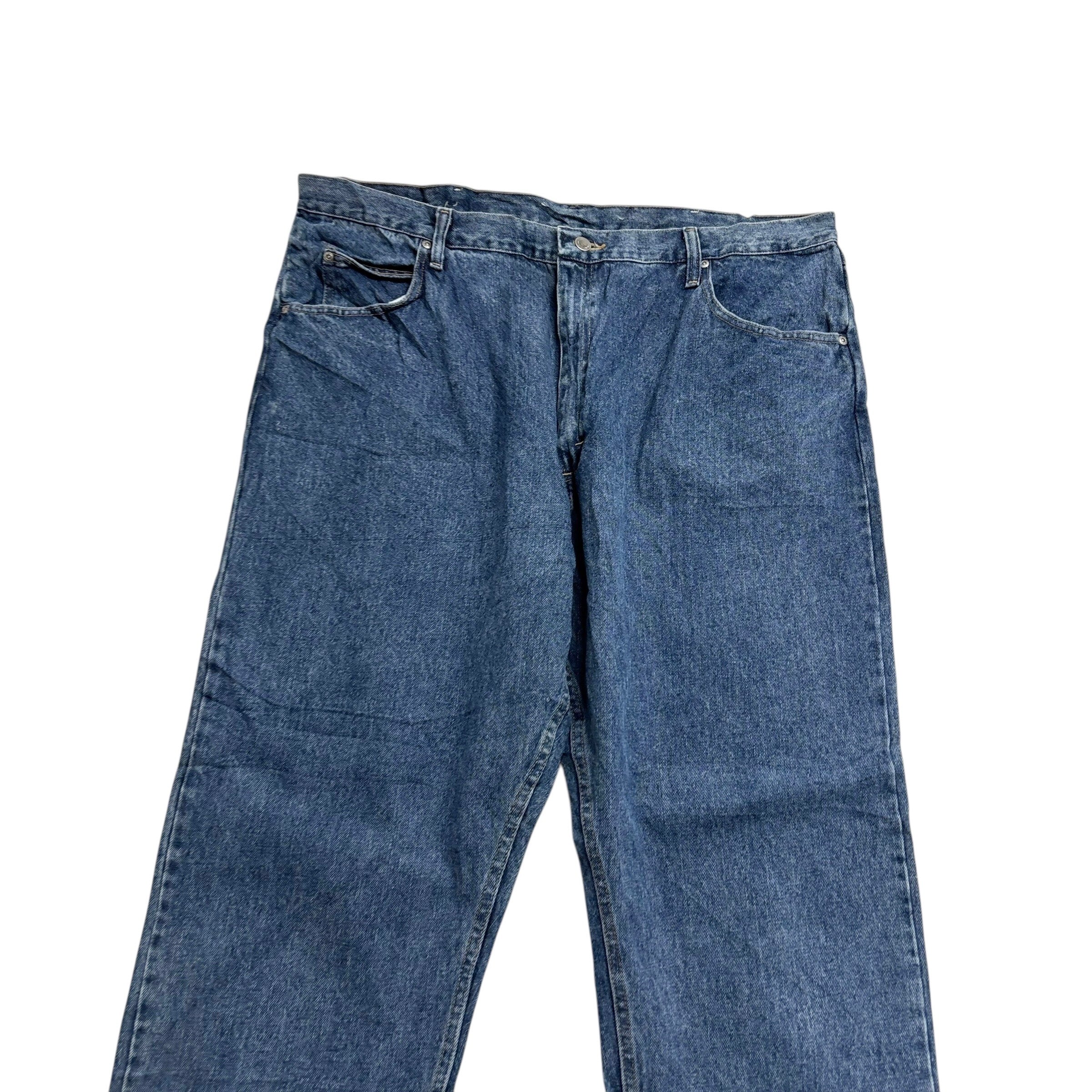 Wrangler Jeans W42 L30 Mens Mid Blue Relaxed Straight Fit Denim (E)