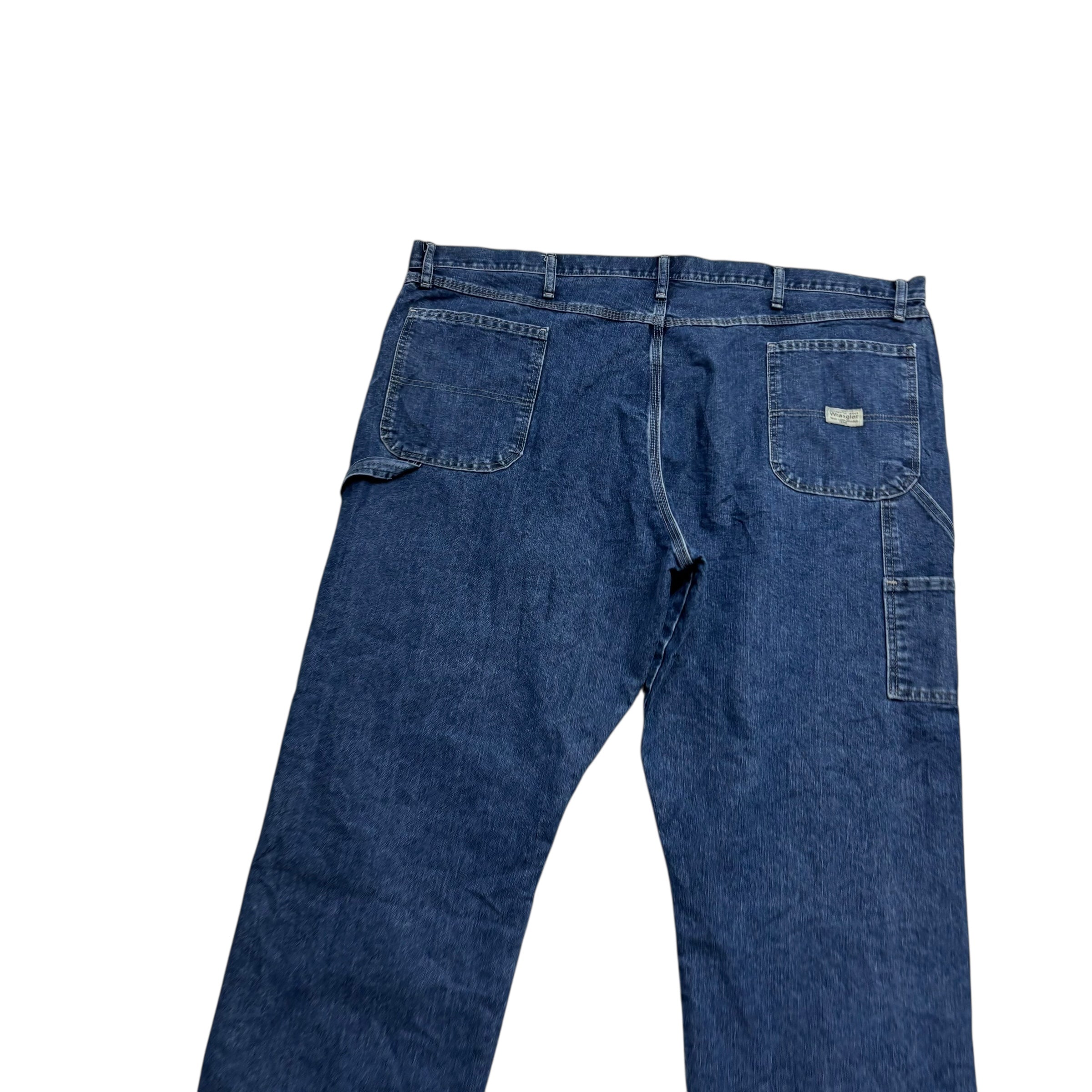 Wrangler Carpenter Jeans W46 L30 Mens Dark Blue Baggy Relaxed Fit Denim (E)