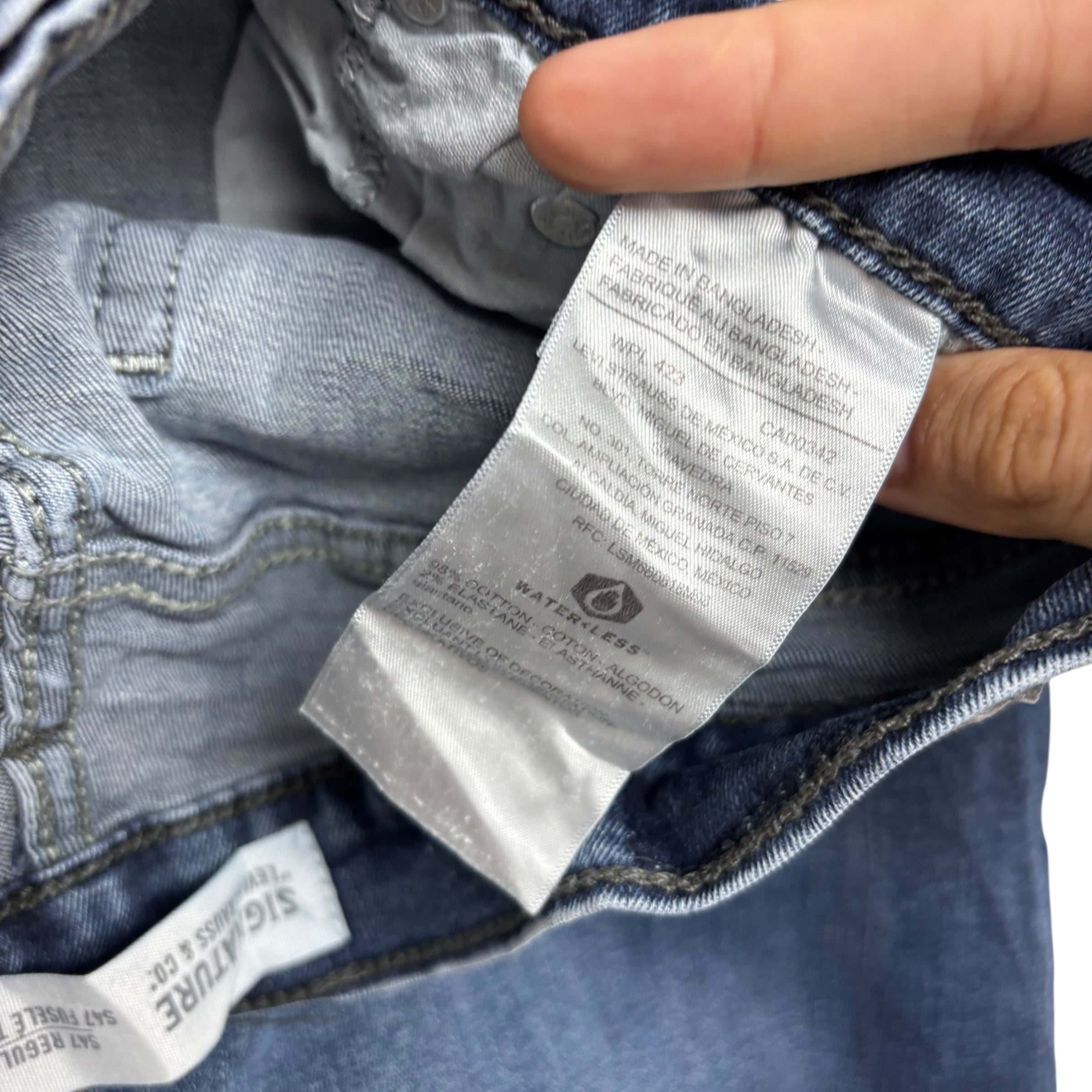 Levis Signature Jeans W30 L29 Mens Navy Blue Regular Tapered Fit Stretch (E)