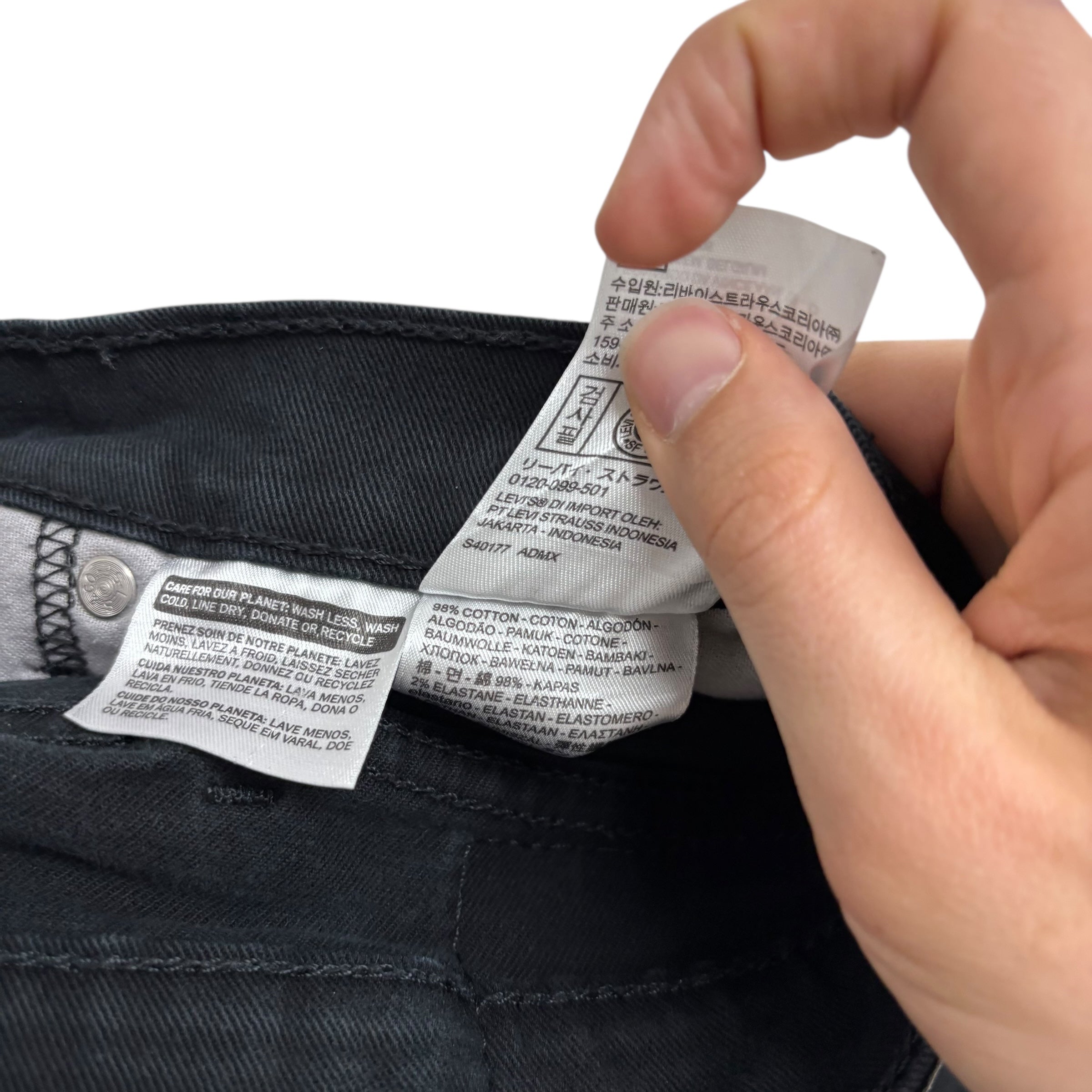 Levis 541 Jeans W40 L32 Mens Black Athletic Tapered Fit Stretch Denim