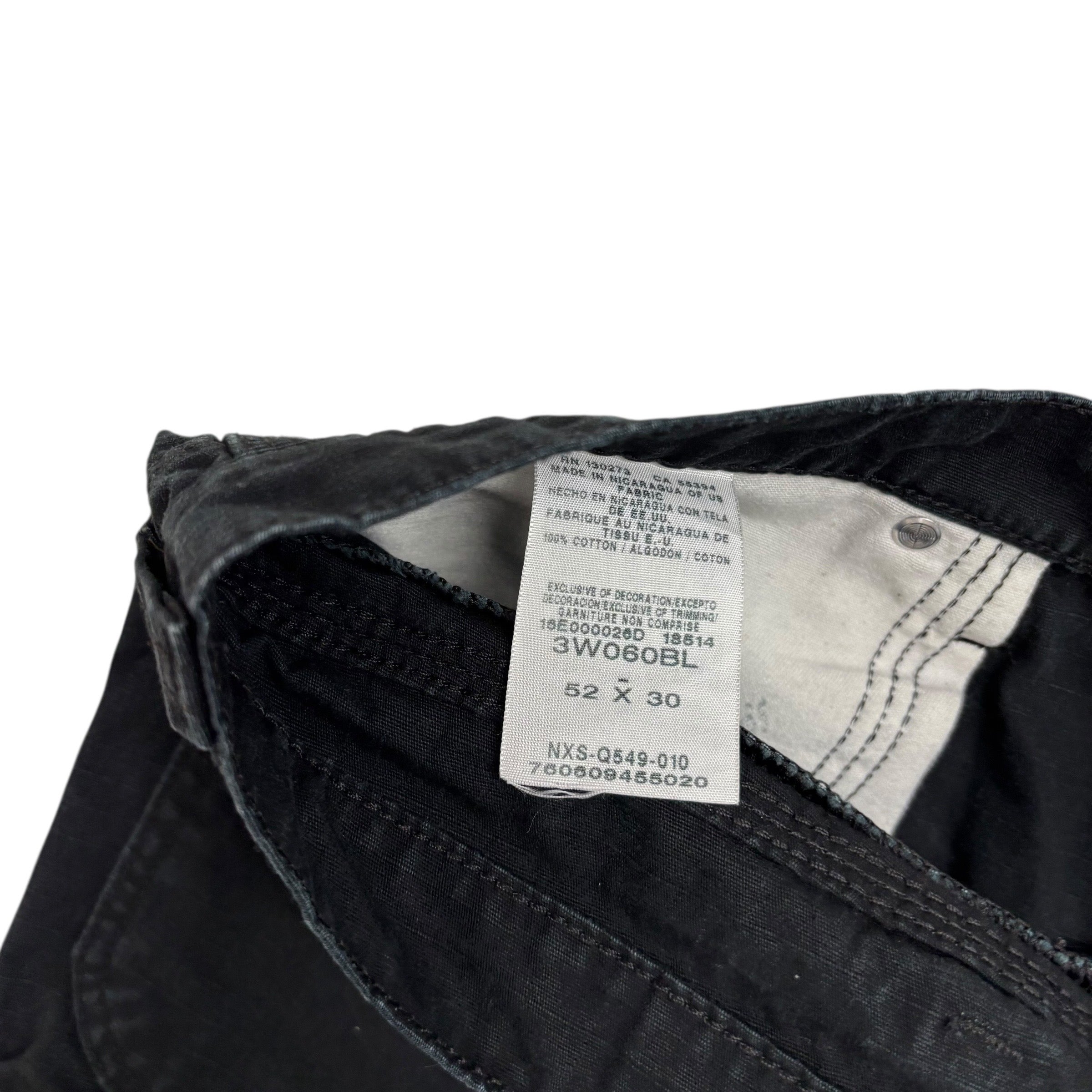 Wrangler Cargo Pants W52 L30 Mens Black Relaxed Straight Fit Trousers