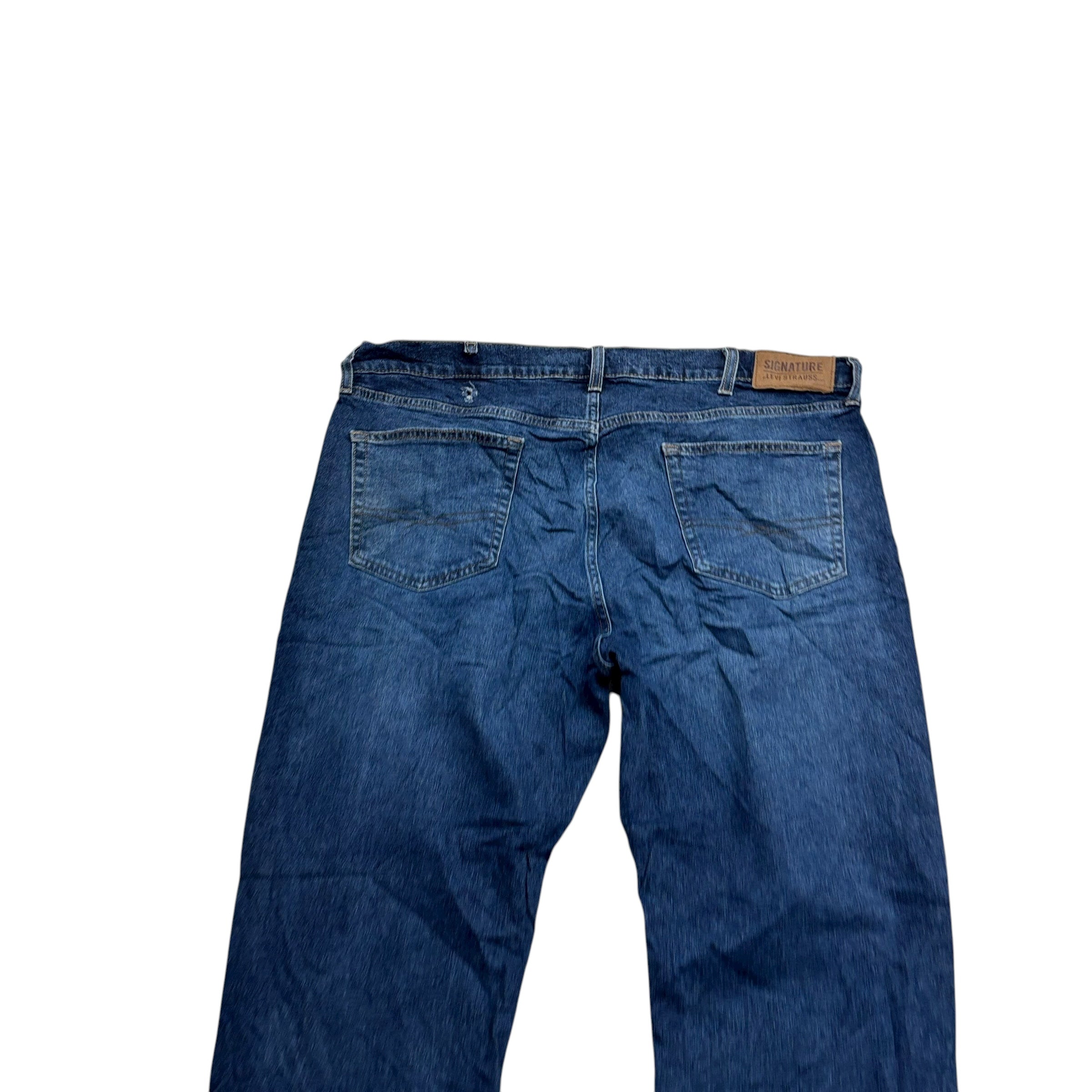 Levis Signature Jeans W40 L30 Mens Dark Blue Baggy Relaxed Fit Stretch (F)