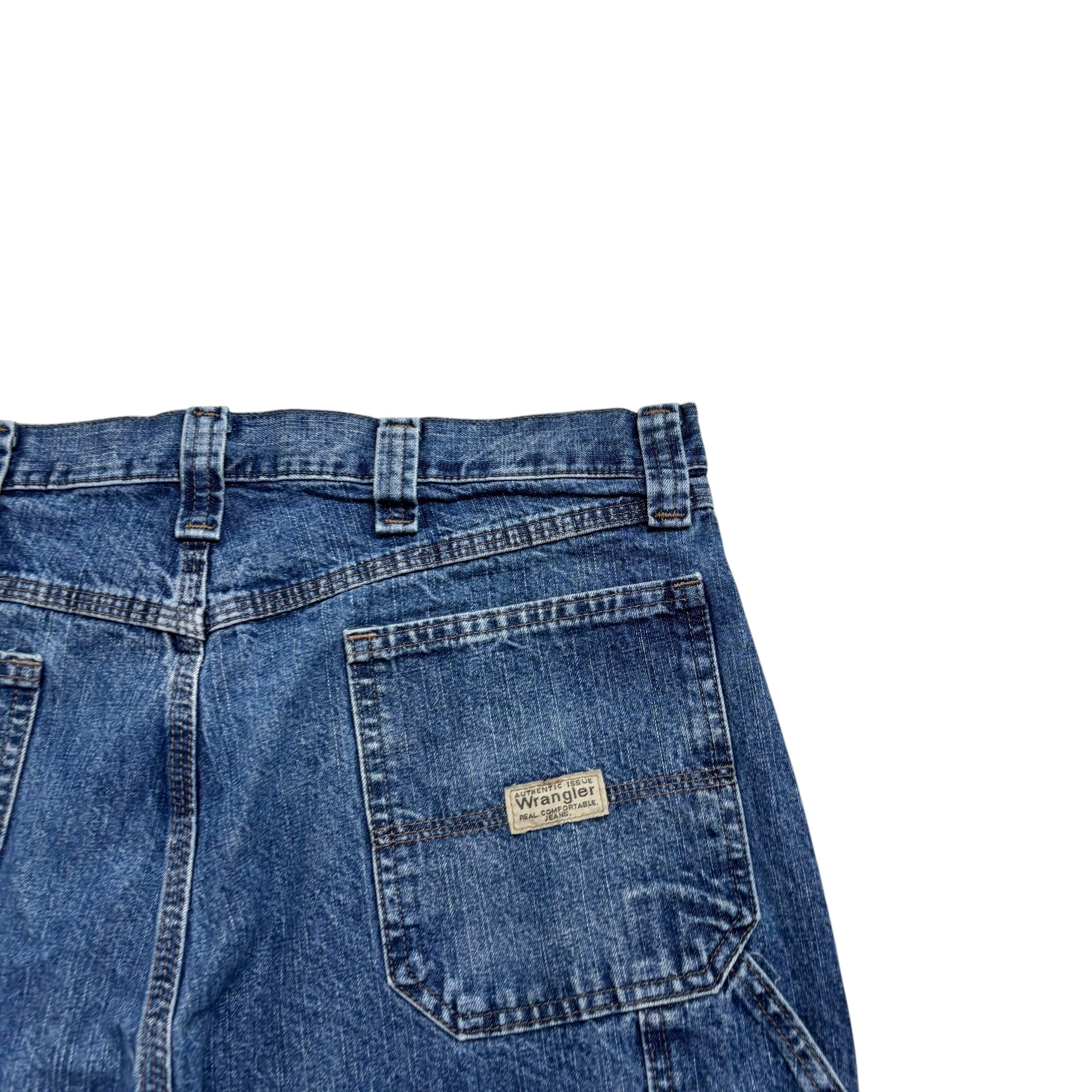 Wrangler Baggy Jorts W36 Mens Mid Blue Denim Shorts Relaxed Fit Carpenter (E)