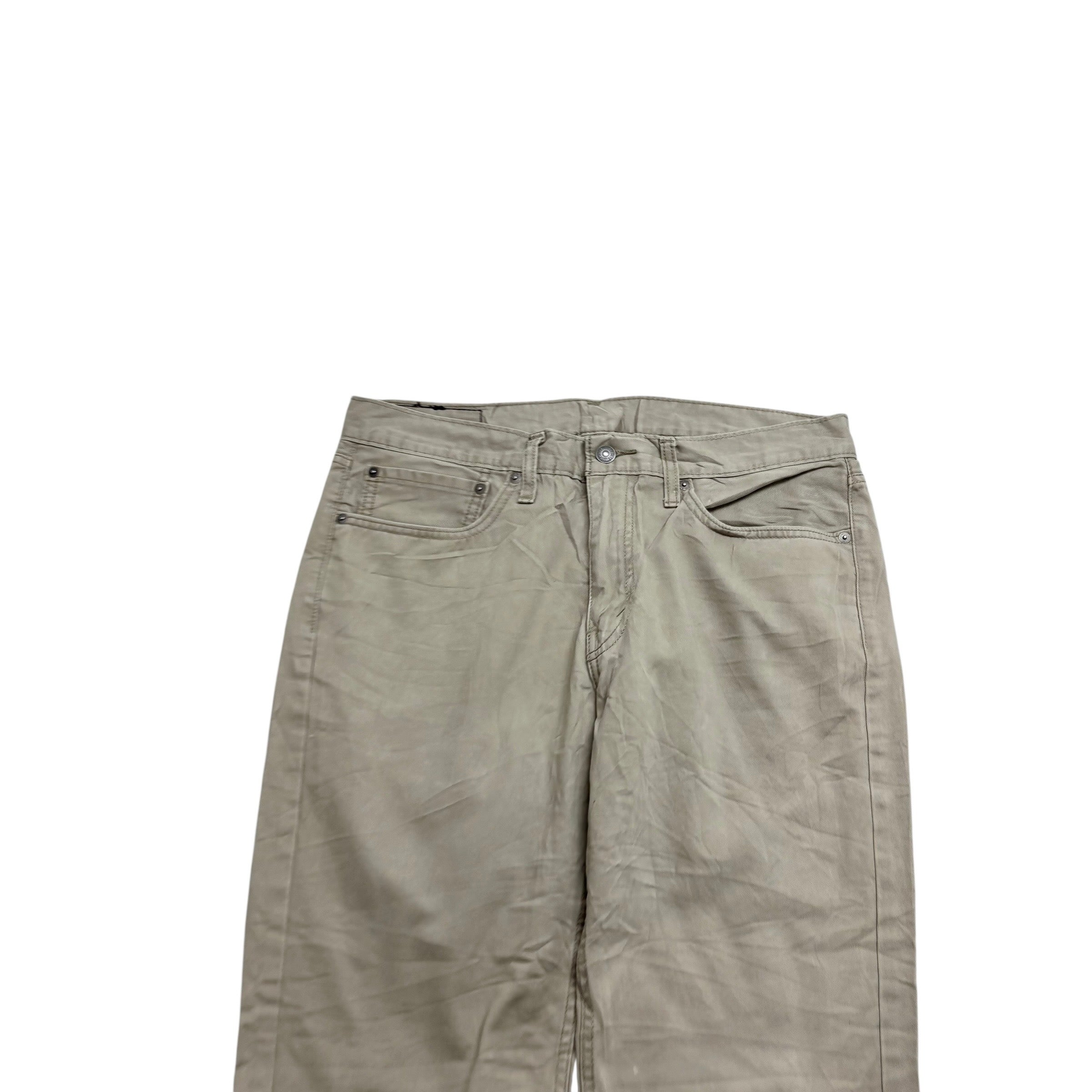 Levis 514 Trousers W34 L32 Mens Cream Regular Straight Fit Cotton Pants