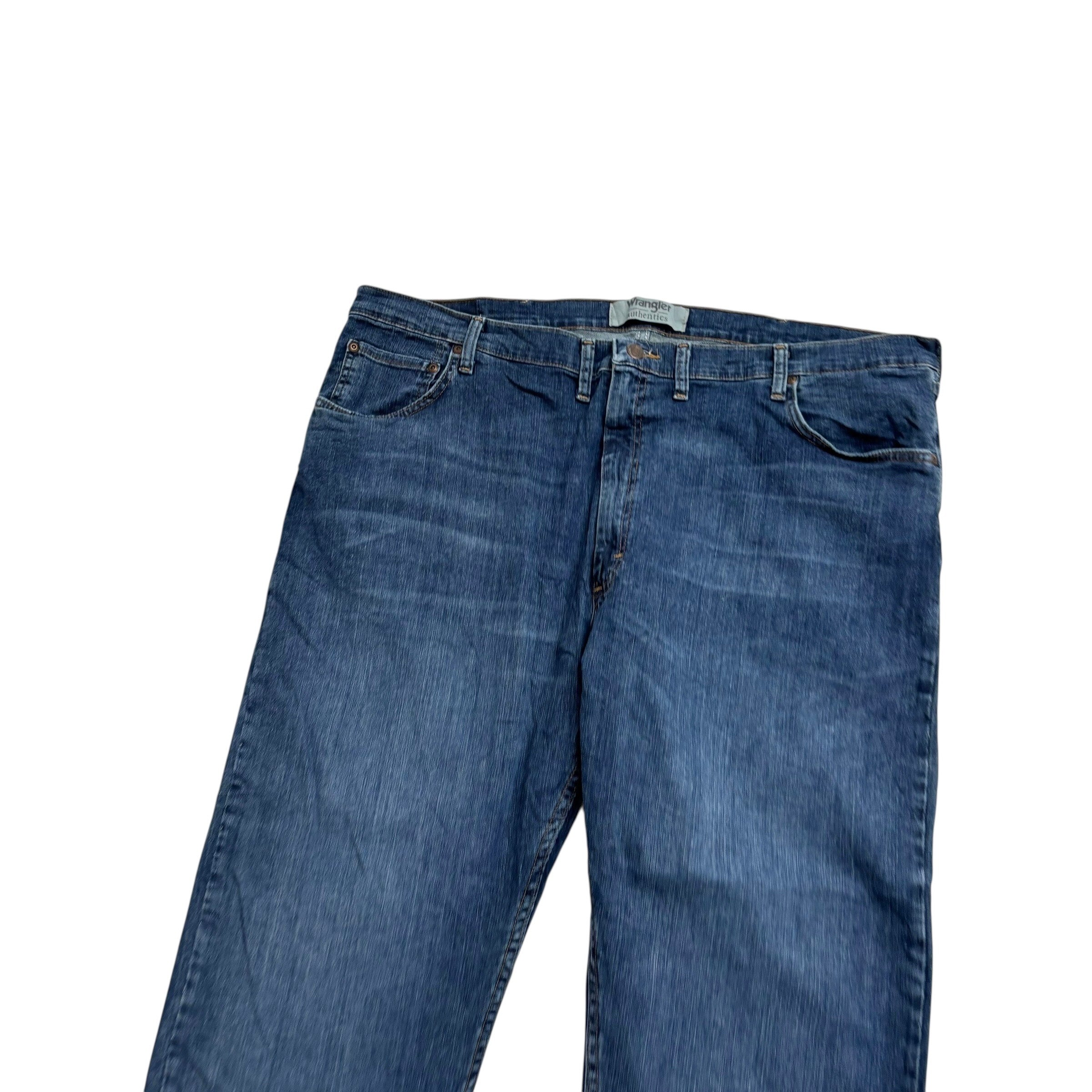 Wrangler Jeans W44 L27 Mens Dark Blue Regular Straight Fit Stretch Denim (E)