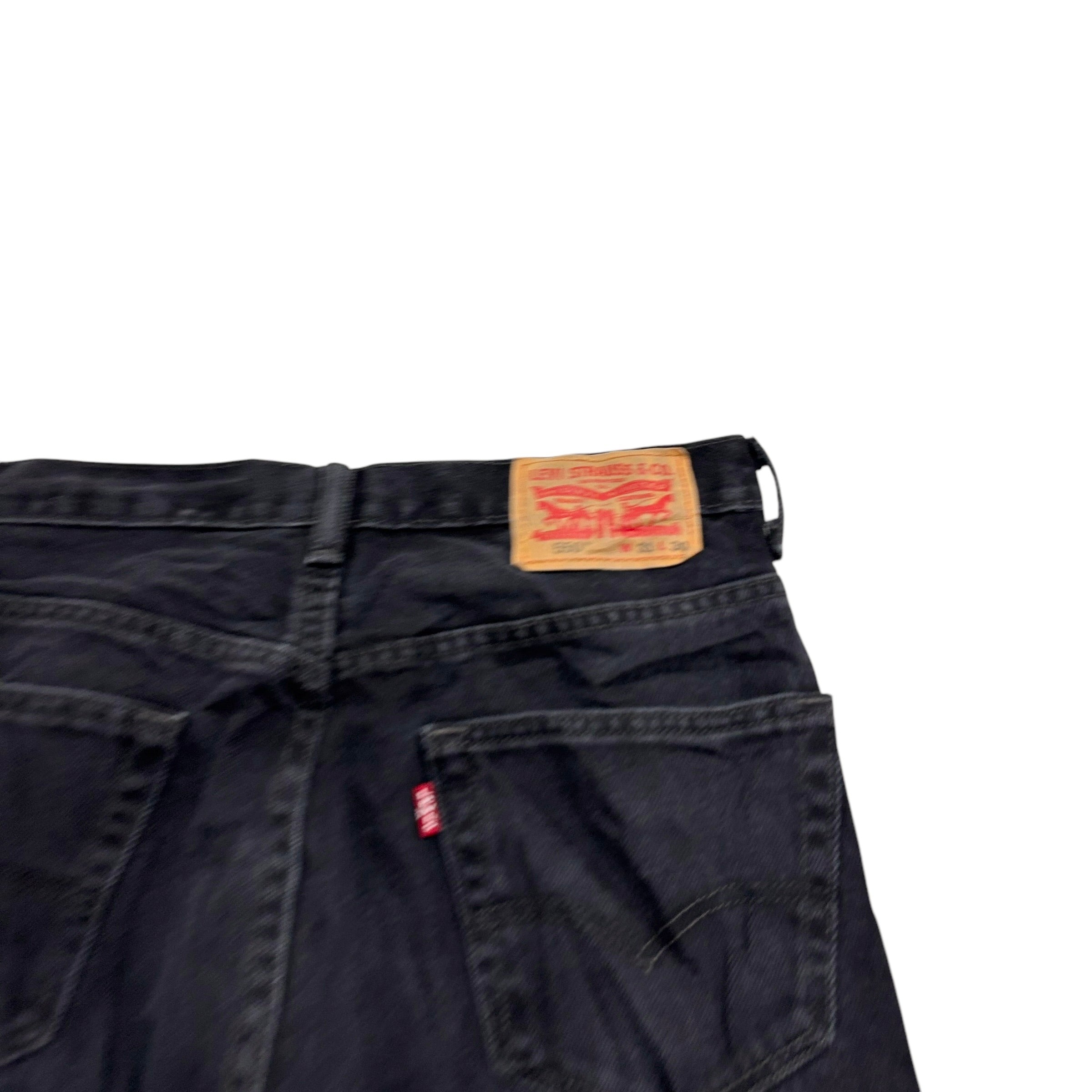 Levis 550 Jeans W31 L30 Mens Black Relaxed Straight Fit Denim (E)