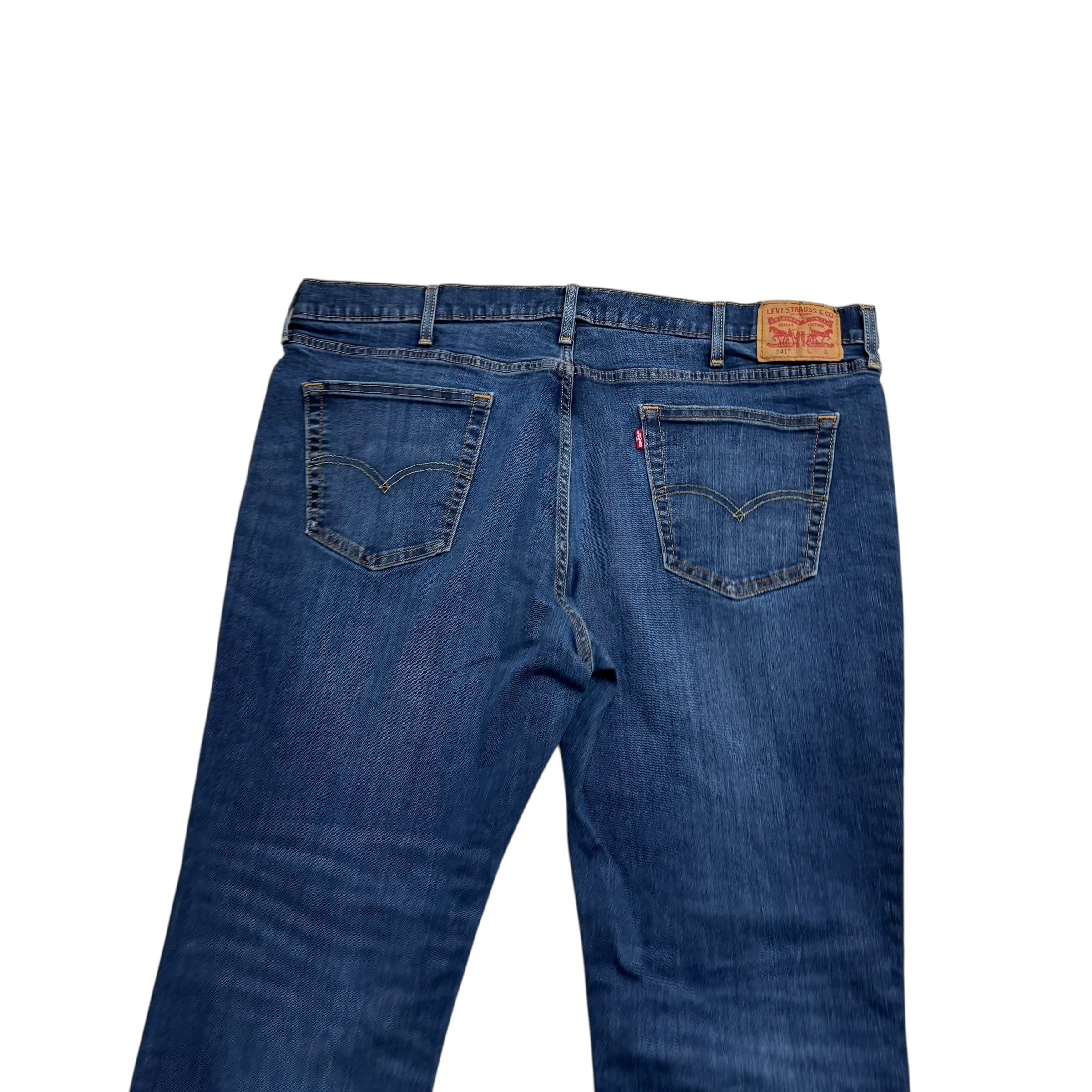 Levis 541 Jeans W44 L30 Mens Dark Blue Athletic Tapered Fit Stretch Denim (E)