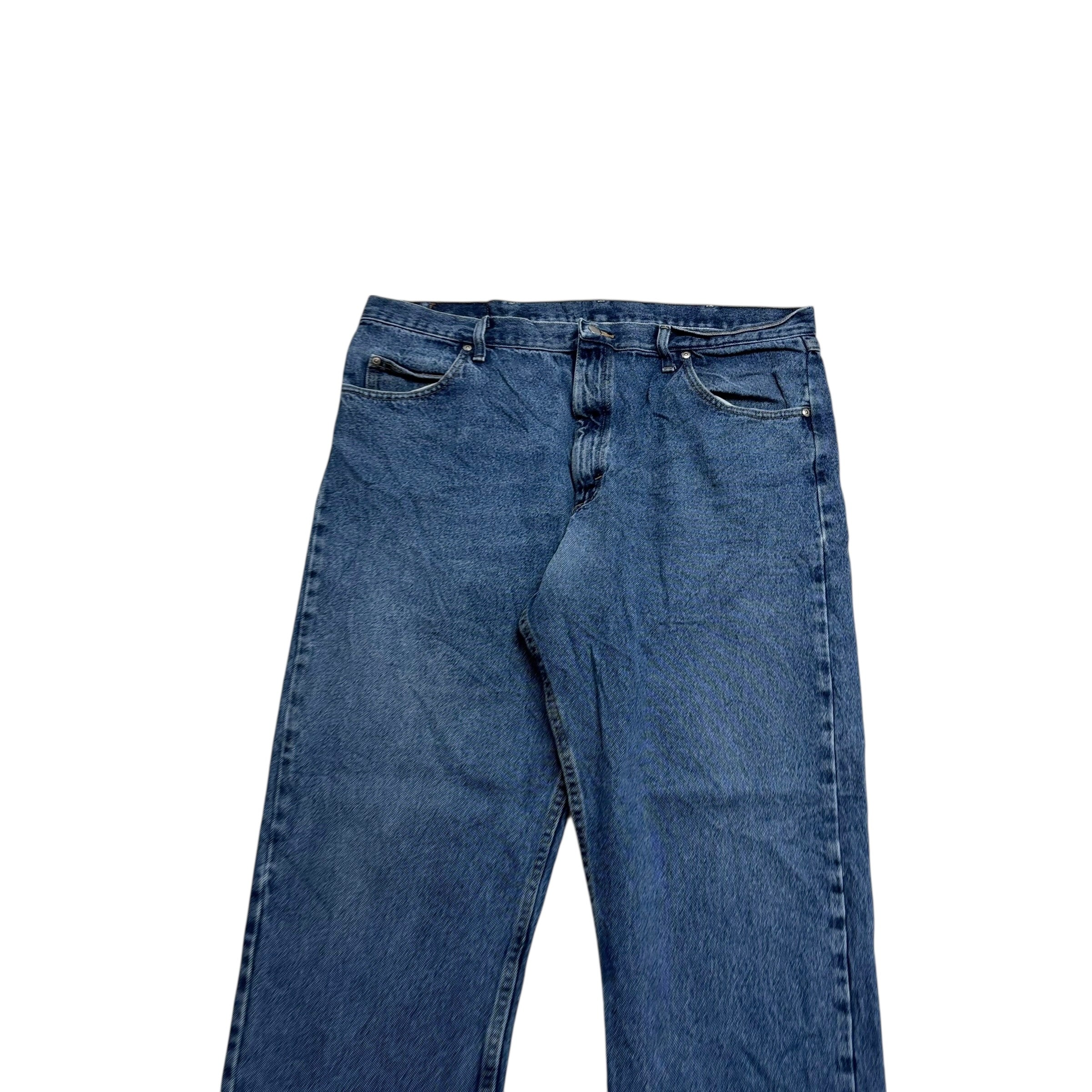 Wrangler Jeans W40 L32 Mens Mid Blue Relaxed Straight Fit Denim